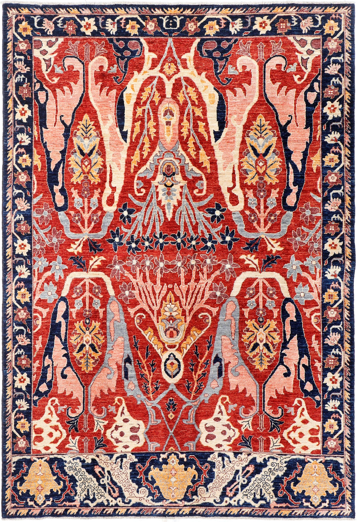 A hand-knotted Garous Bijar 6x9 wool rug.