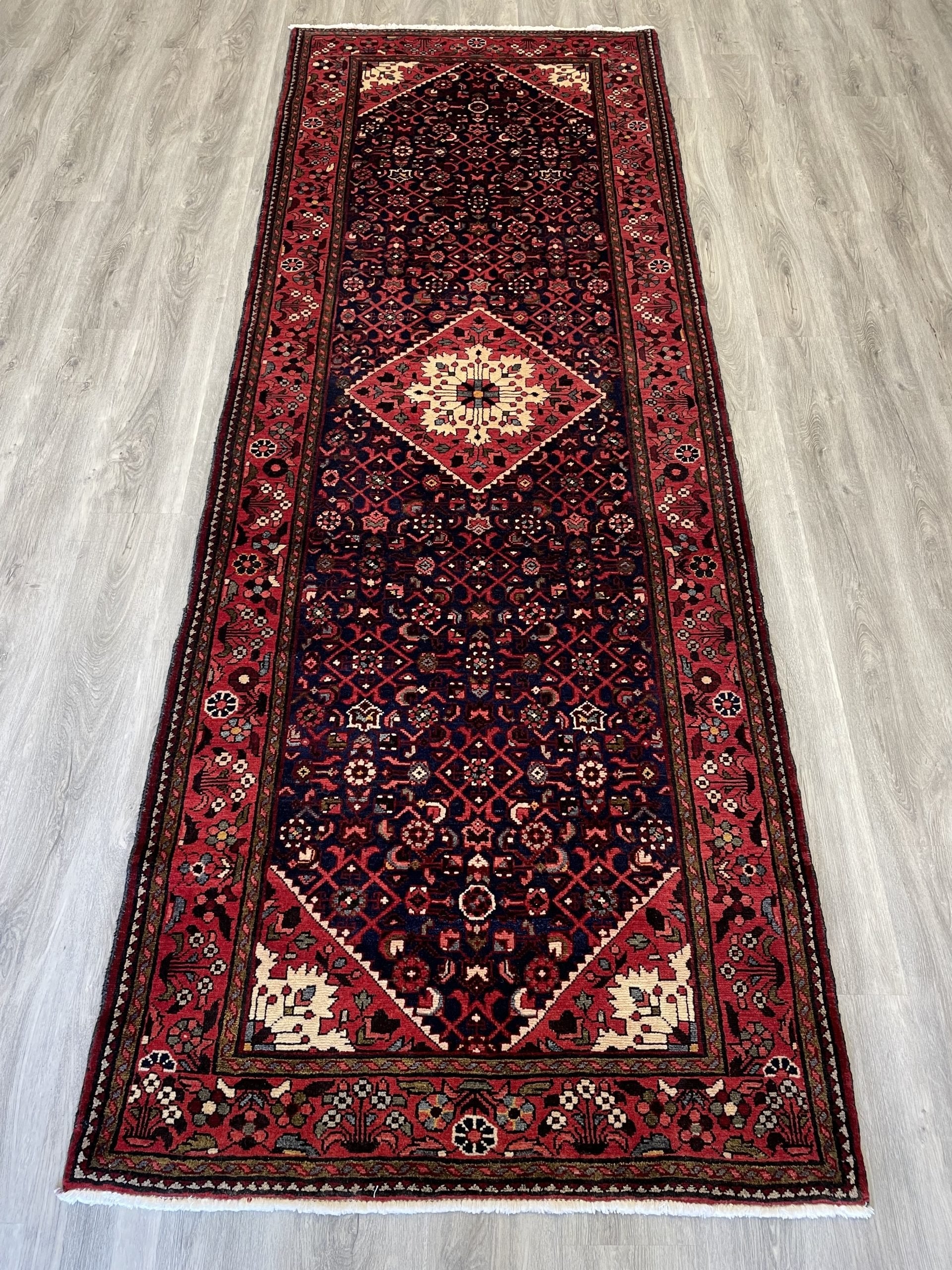Hamedan Wool Rug Runner (3'7" x 10'0")