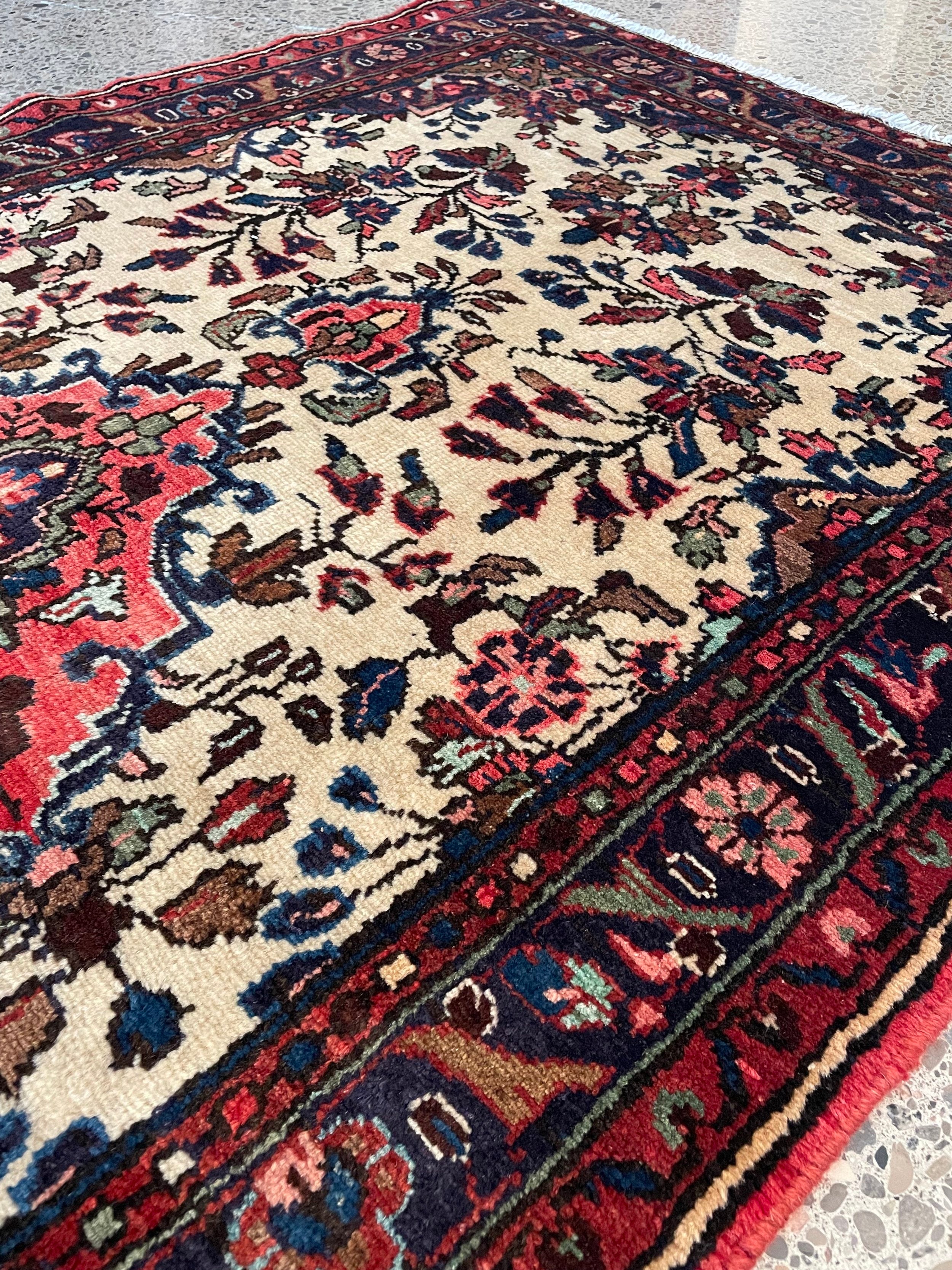 Hamedan Wool Rug (3'6" x 6'8")