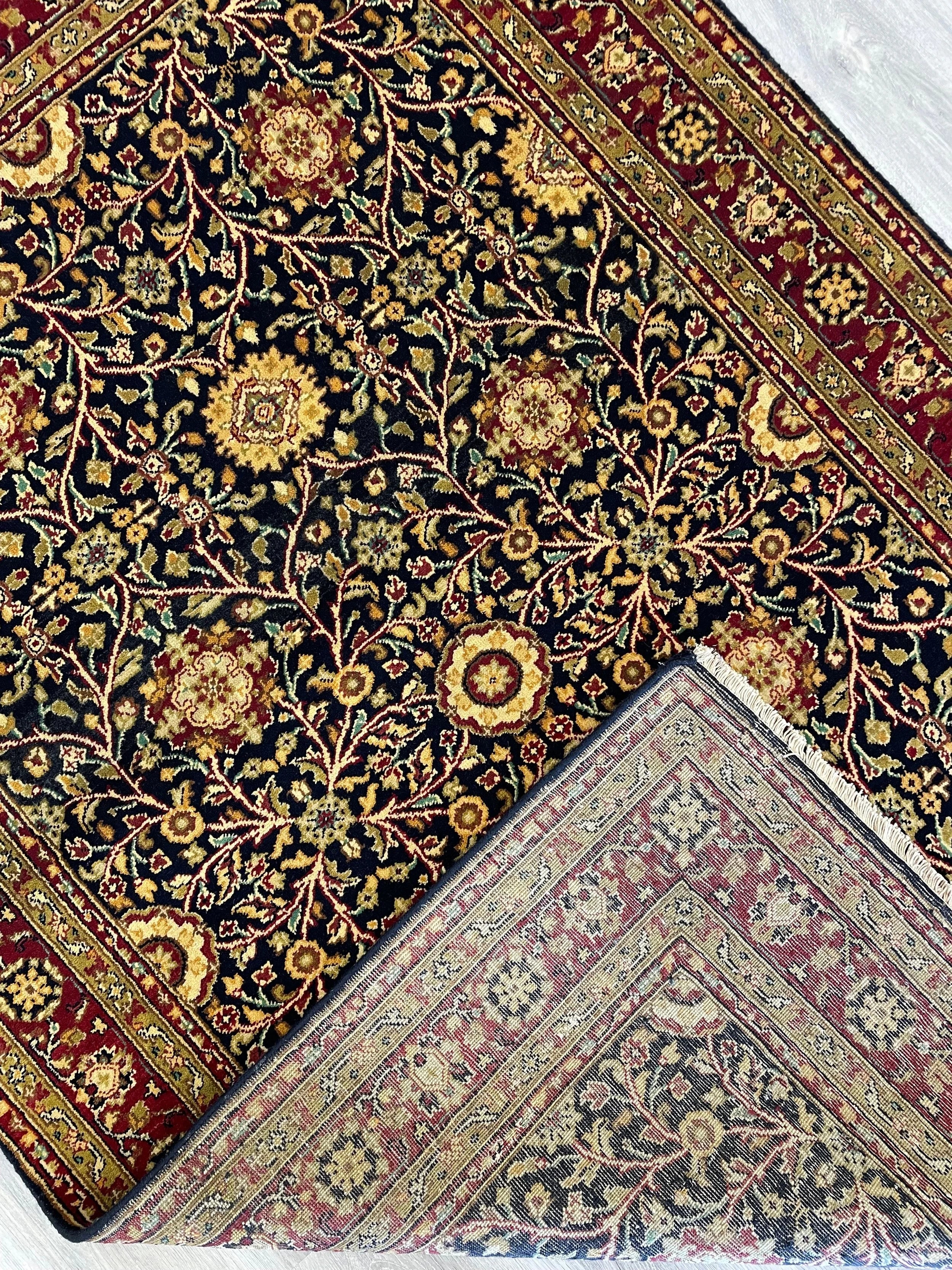 Indo Tabriz Wool Rug (4'0" x 6'0")