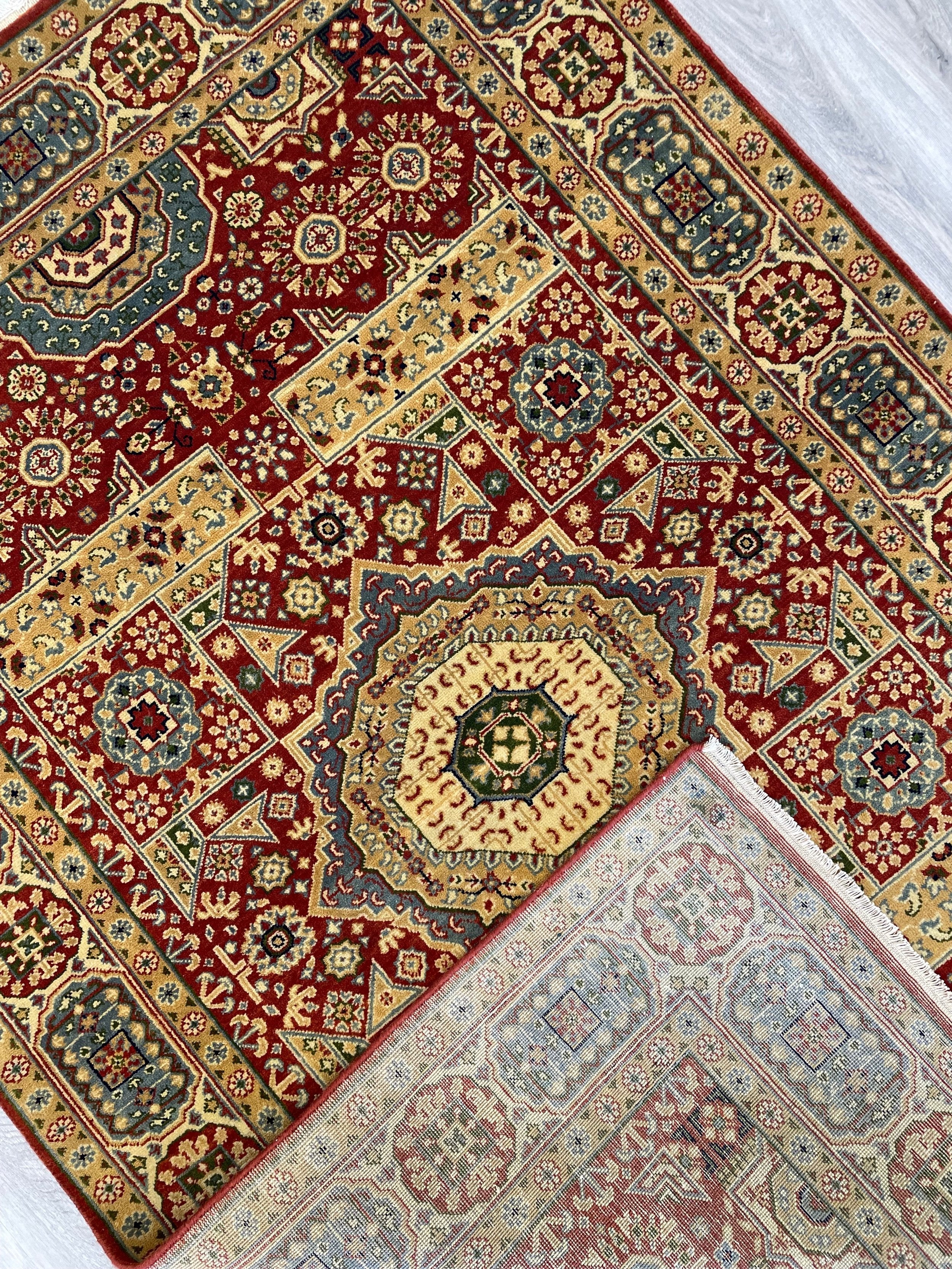 Indo Mamluk Wool Rug (4'0" x 5'11")
