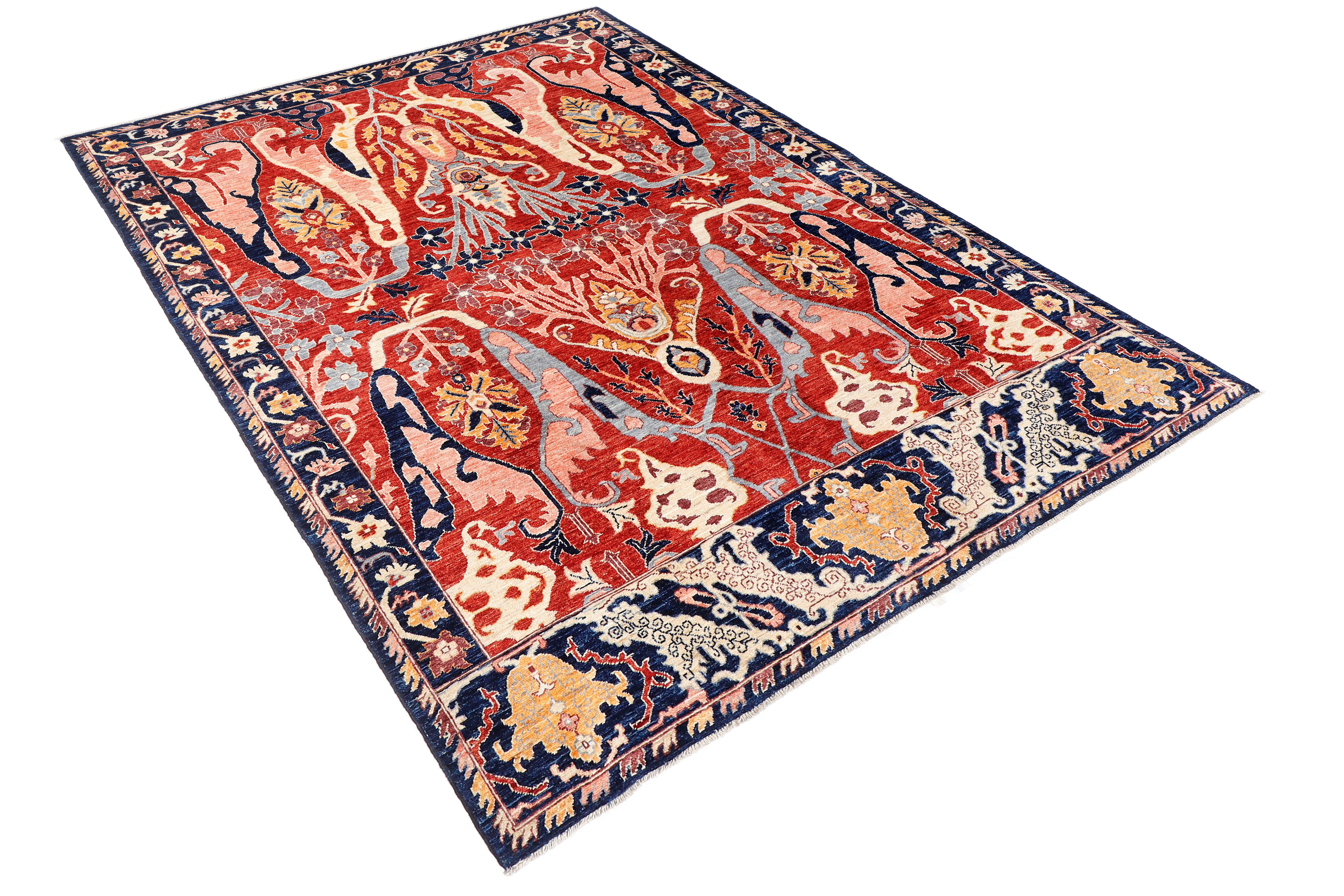 A hand-knotted Garous Bijar 6x9 wool rug.