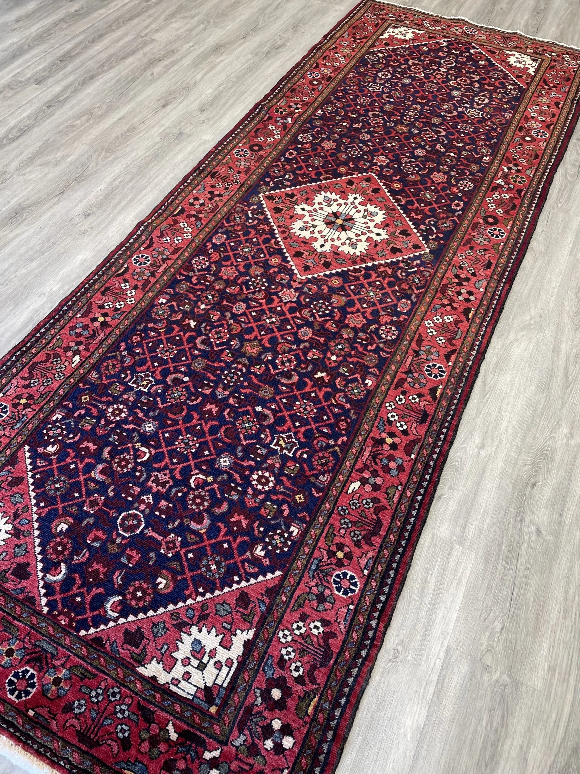 Hamedan Wool Rug Runner (3'7" x 10'0")