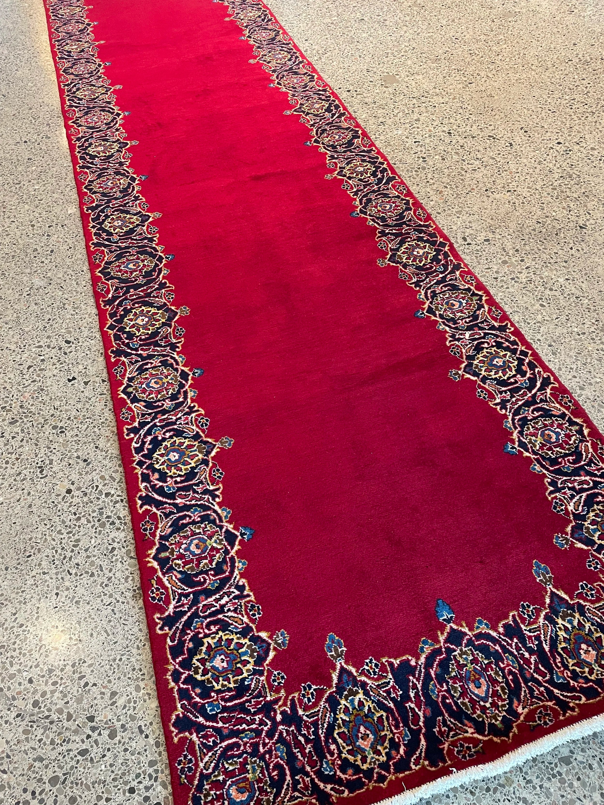 Kashan Wool Rug Runner (3'5" x 16'0)