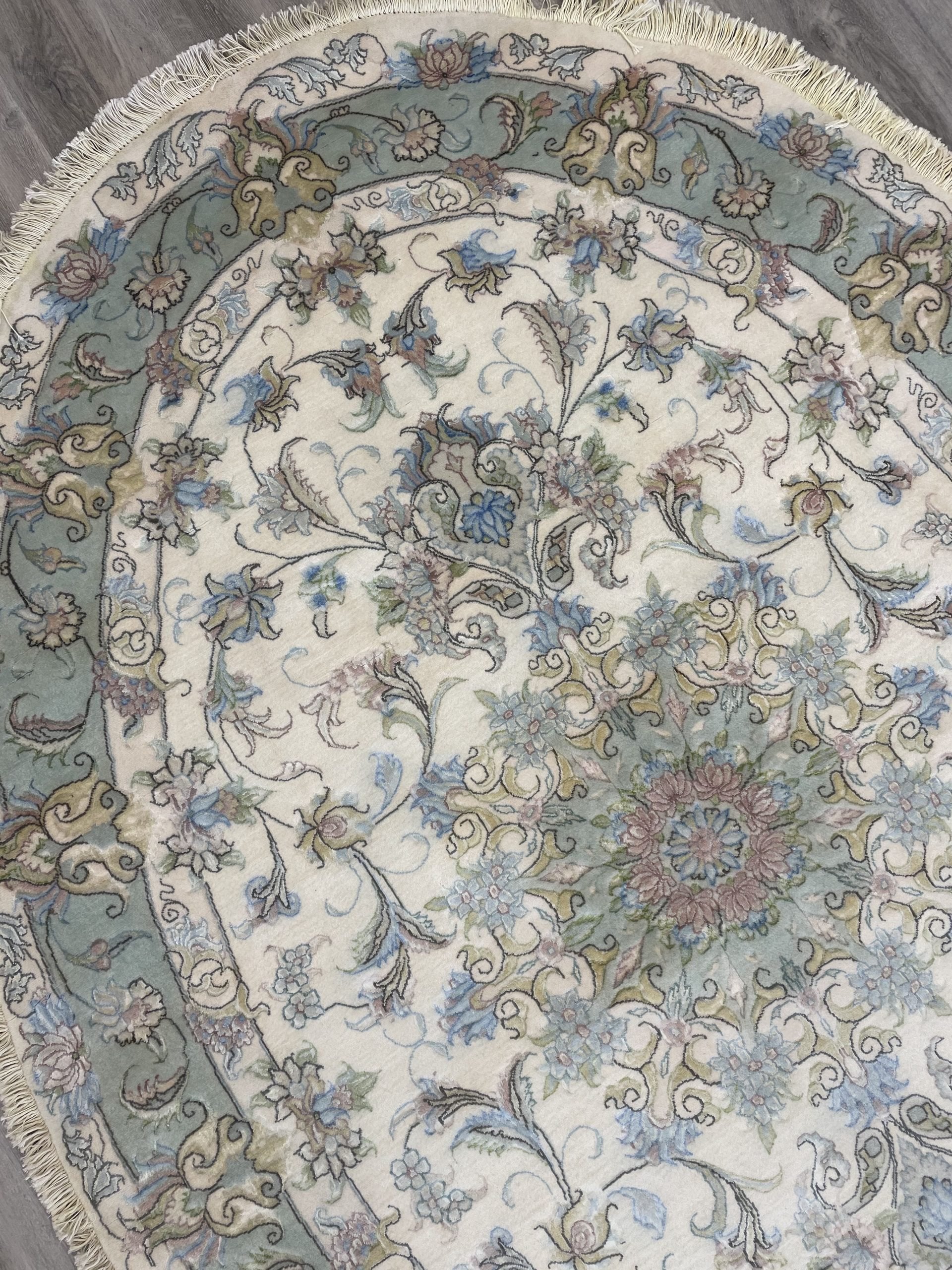 Tabriz Wool & Silk Oval Rug (4'6" x 6'4")