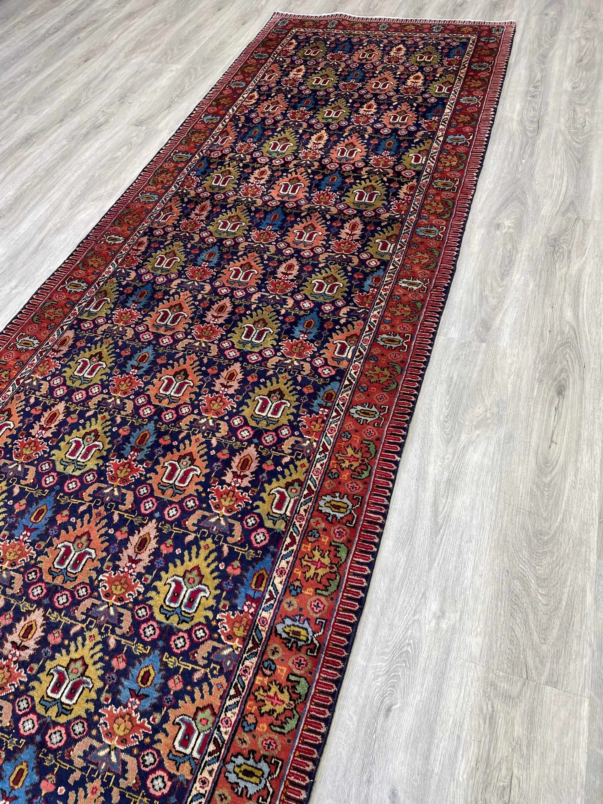 Vintage Tabriz Runner Rug (3'6" x 12'10")