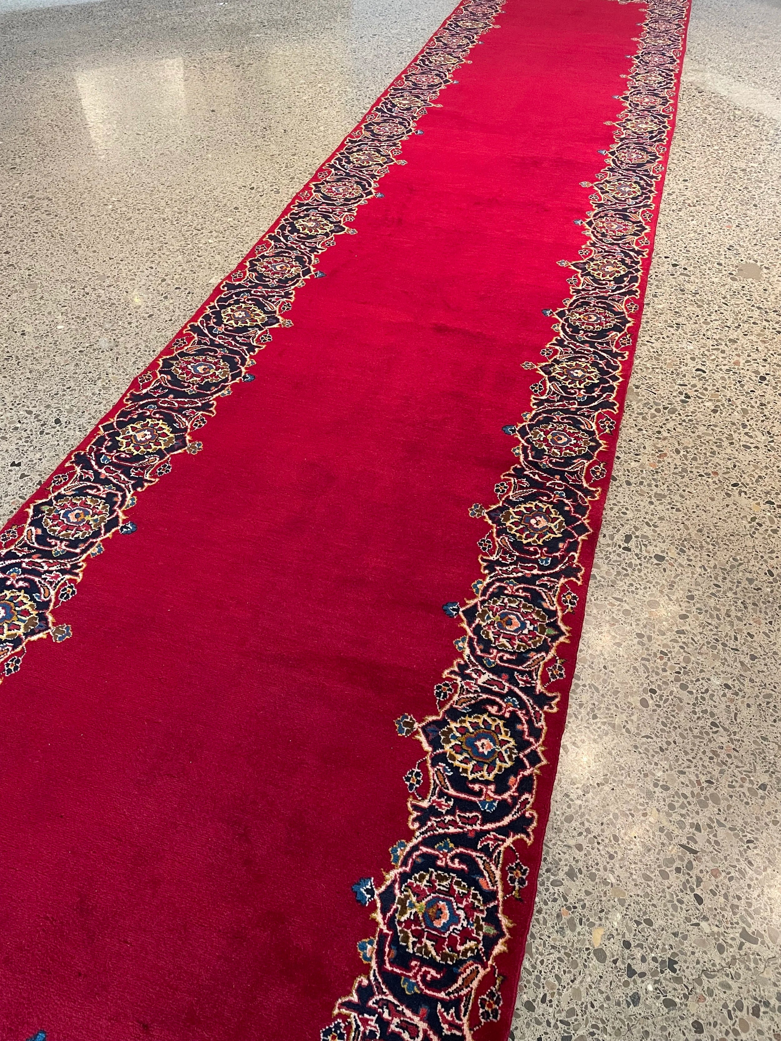 Kashan Wool Rug Runner (3'5" x 16'0)