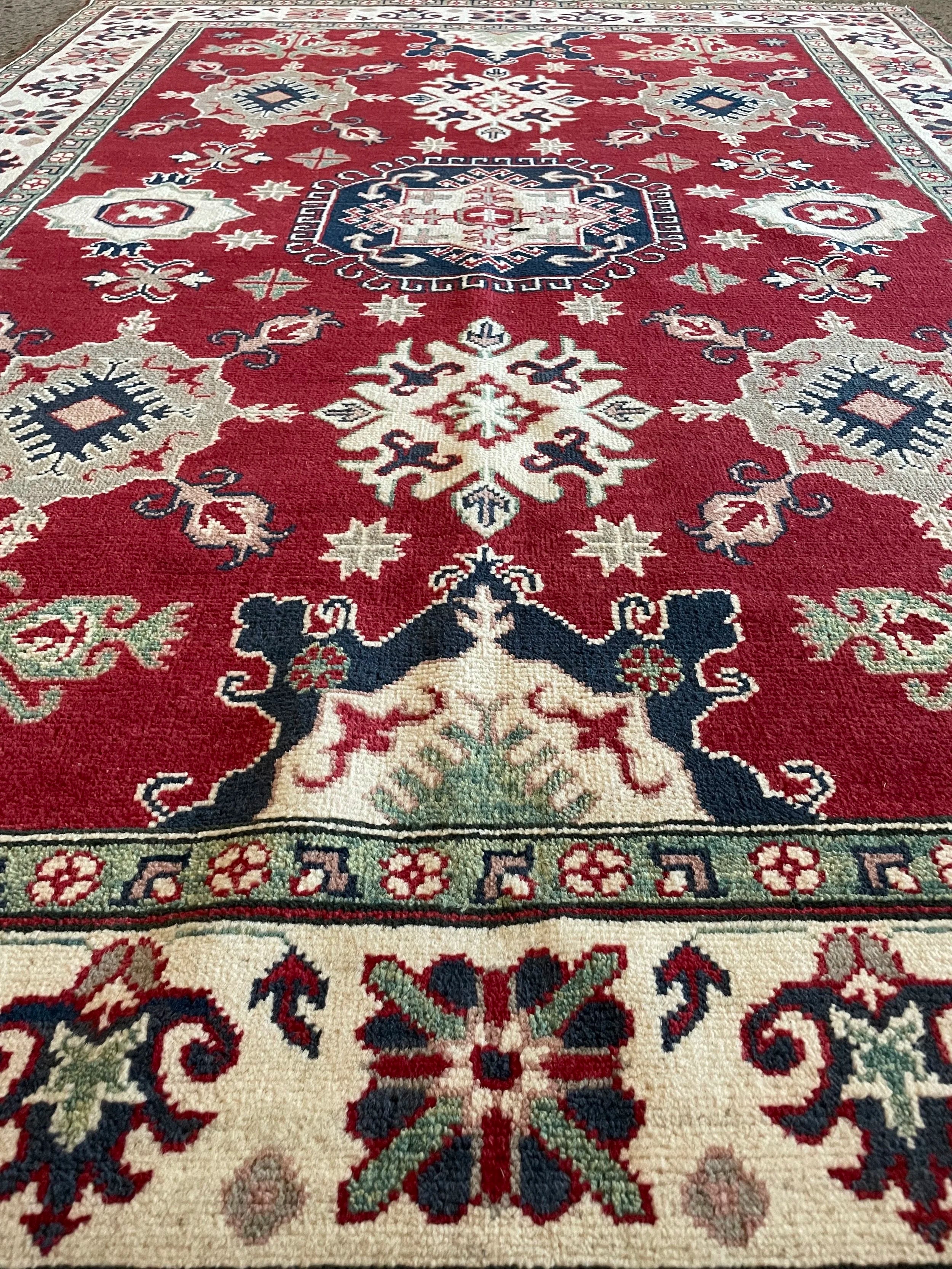 Kazak Wool Rug (5'0" x 6'10")