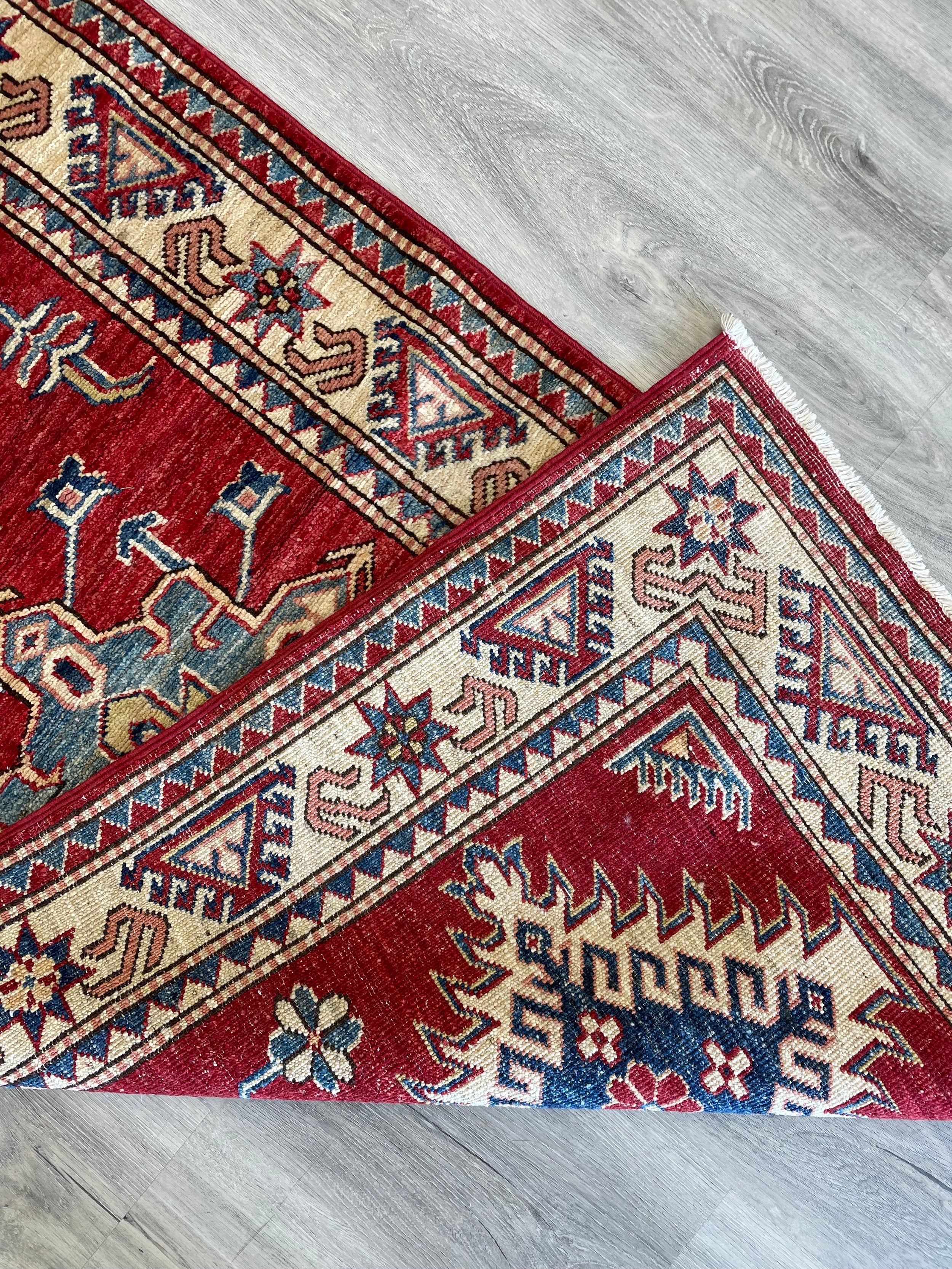 Contemporary Tribal Wool Runner Rug (2'6" x 10'2")