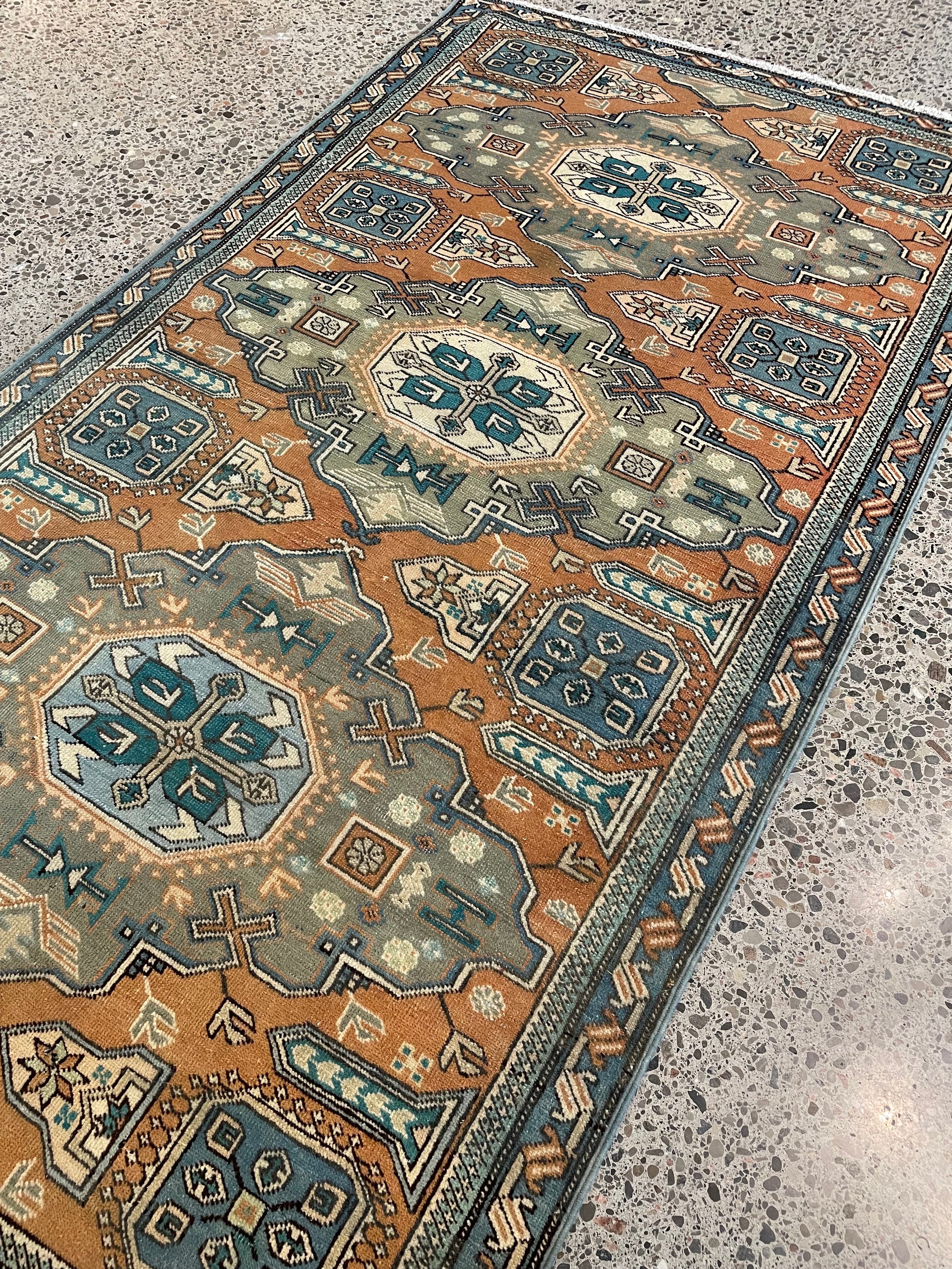 Kazak Vintage Wool Rug (3'3" x 5'10")