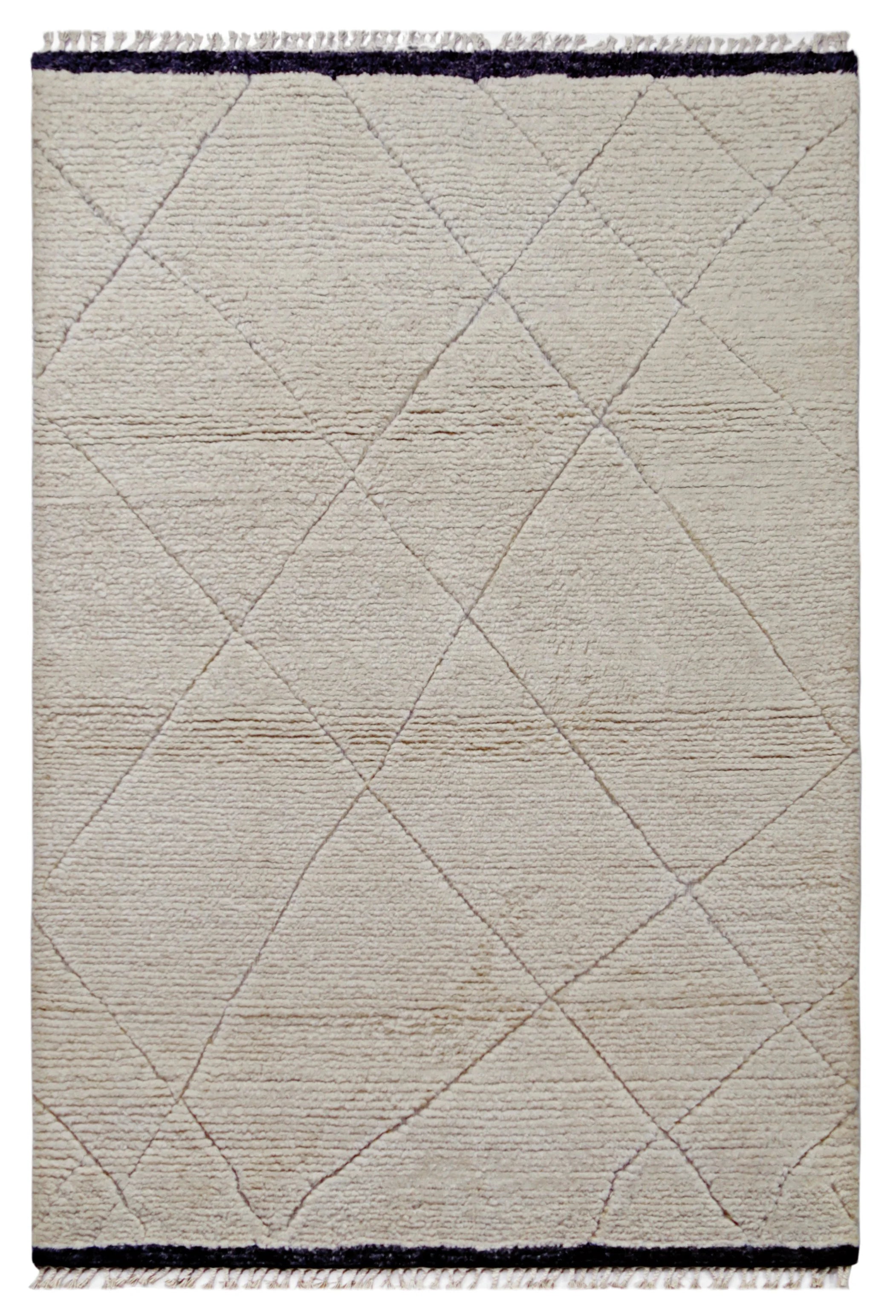Nomad Collection Neutral Wool Rug (5x8)