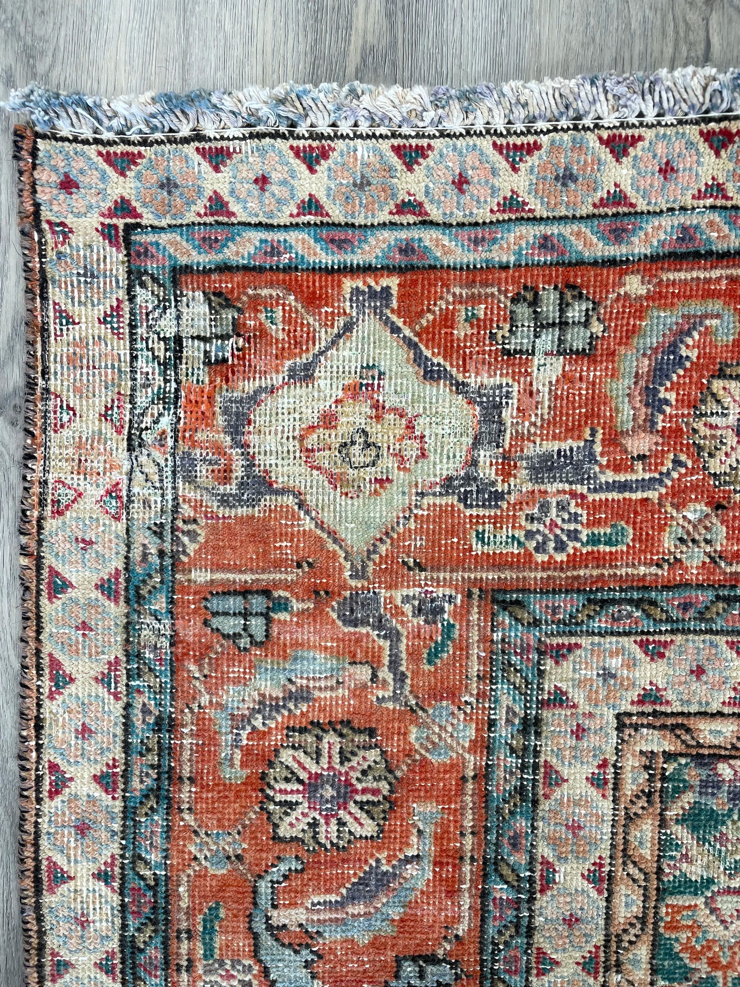 Distressed Vintage Wool Rug (6'4" x 9'5")