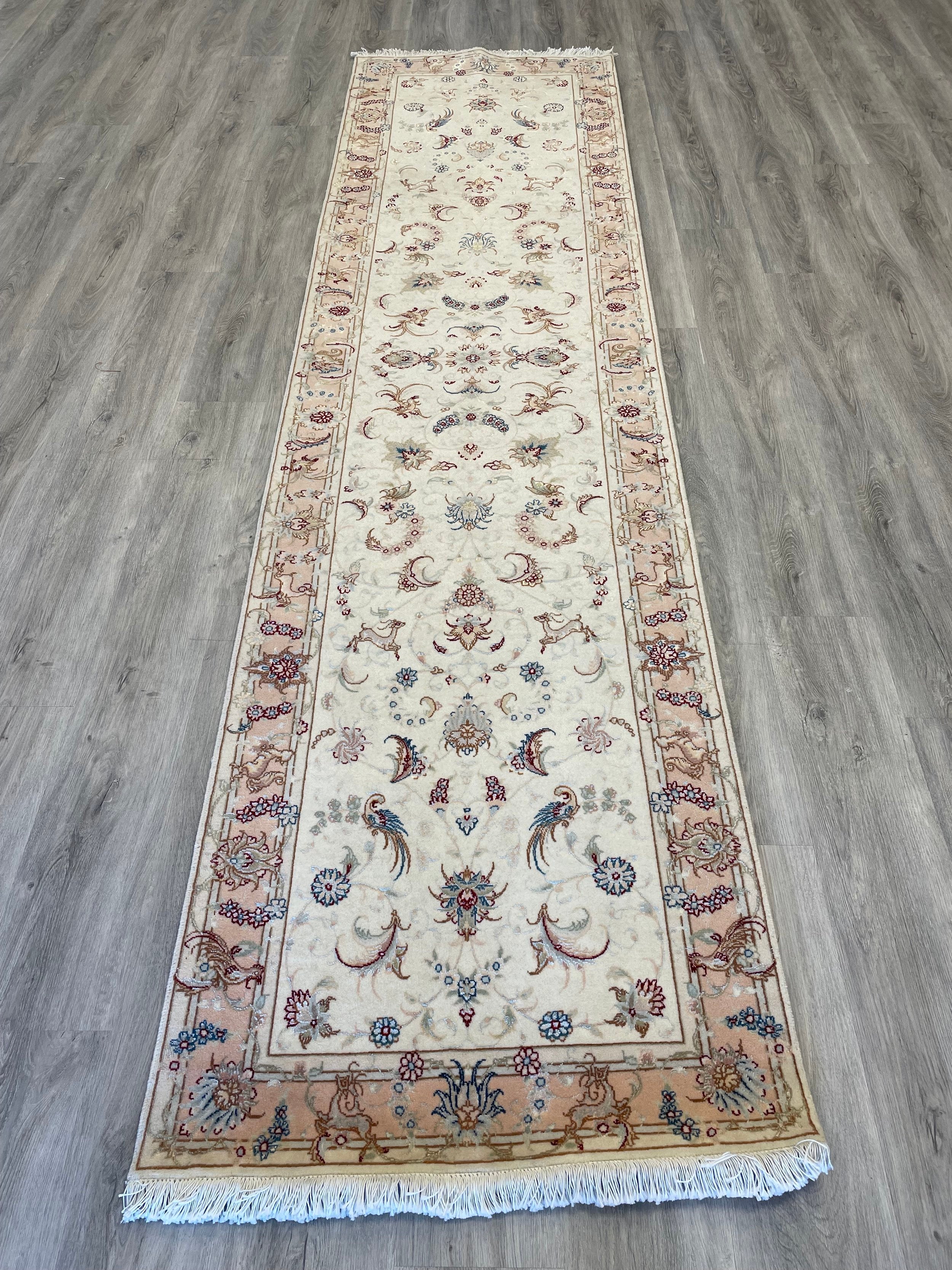 Tabriz Wool and Silk Rug (2'6" x 10'0")