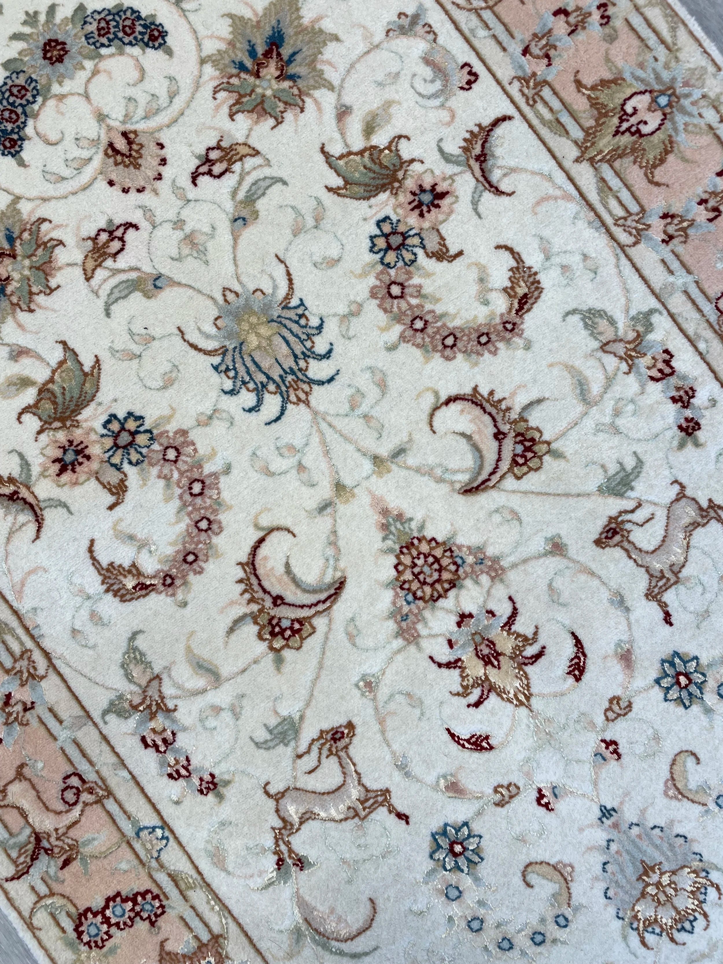 Tabriz Wool and Silk Rug (2'6" x 10'0")