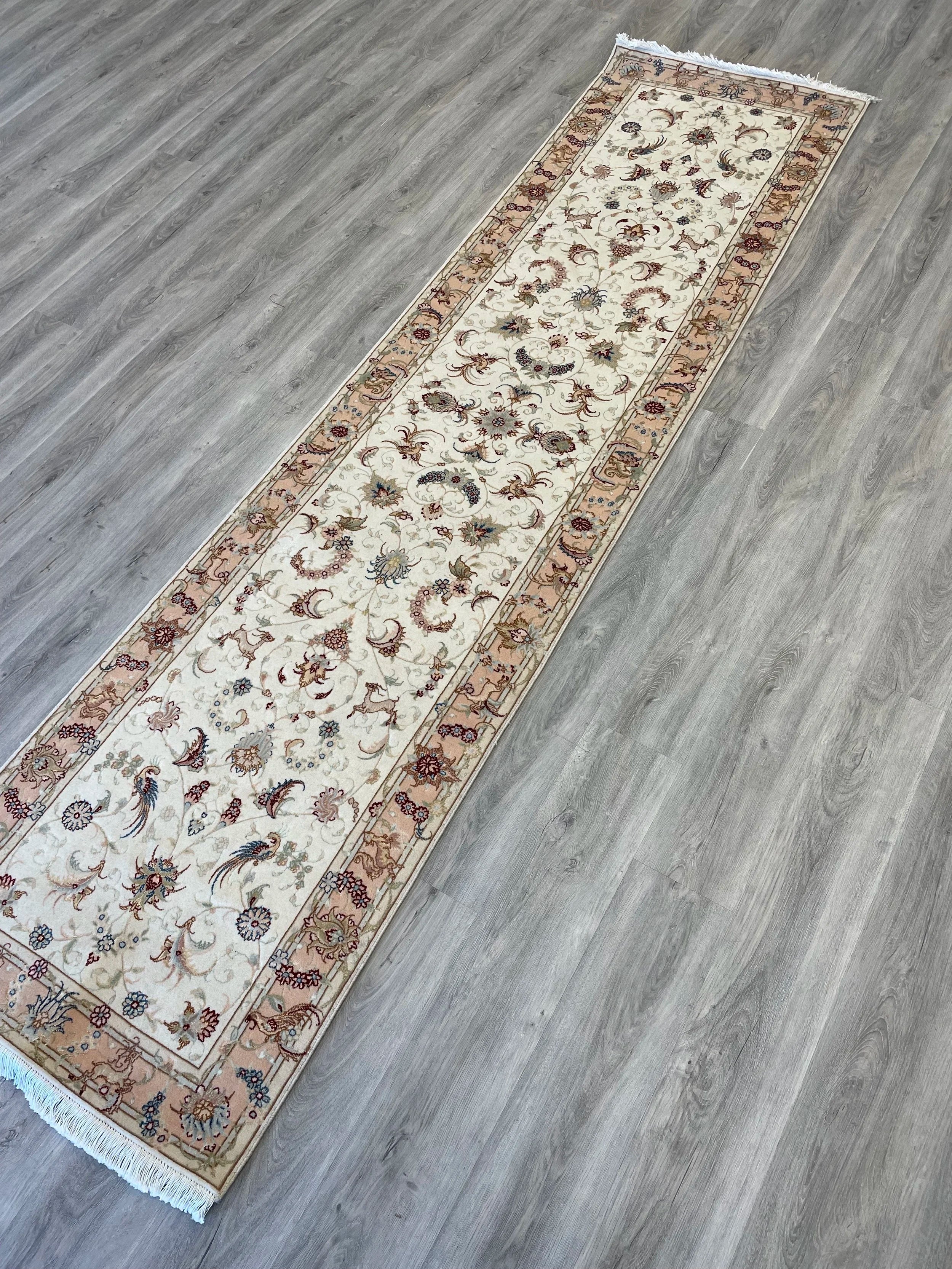 Tabriz Wool and Silk Rug (2'6" x 10'0")