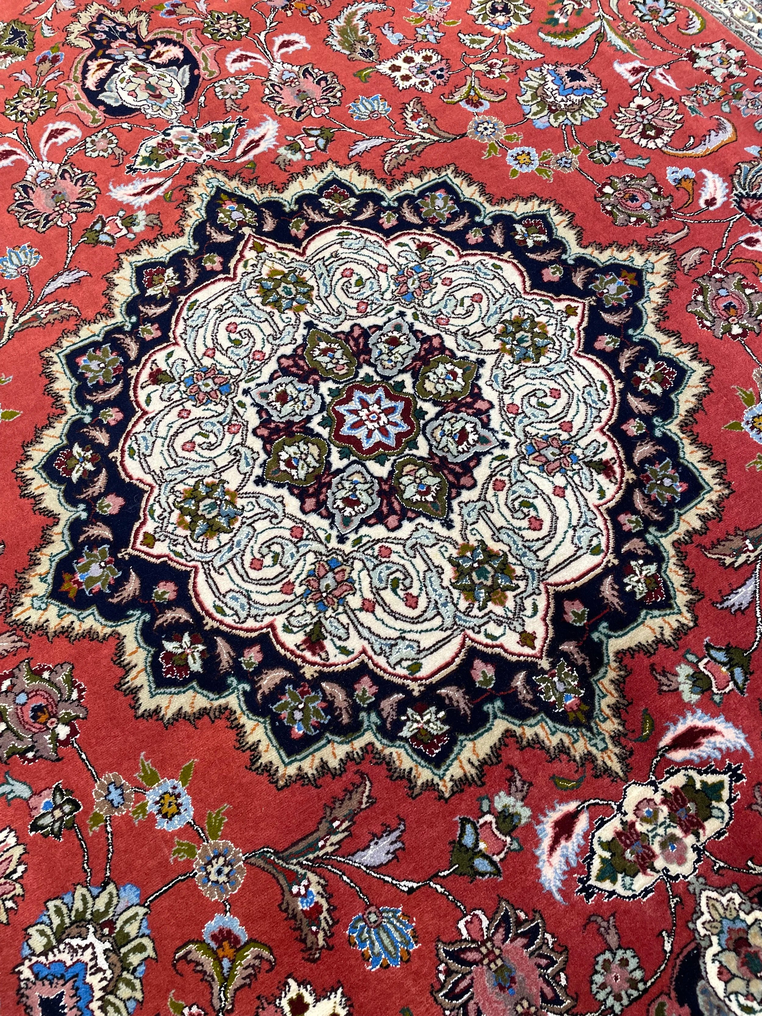Tabriz Wool & Silk Rug (6'6" x 9'11")