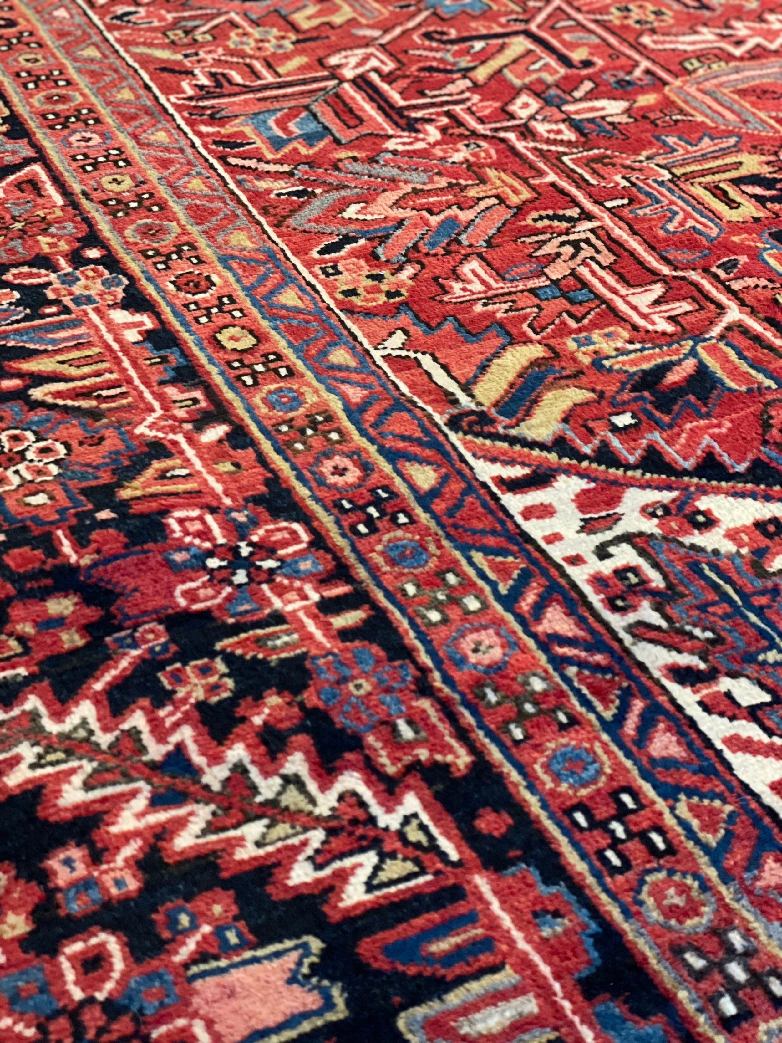Semi-Antique Wool Heriz Rug (12x15)