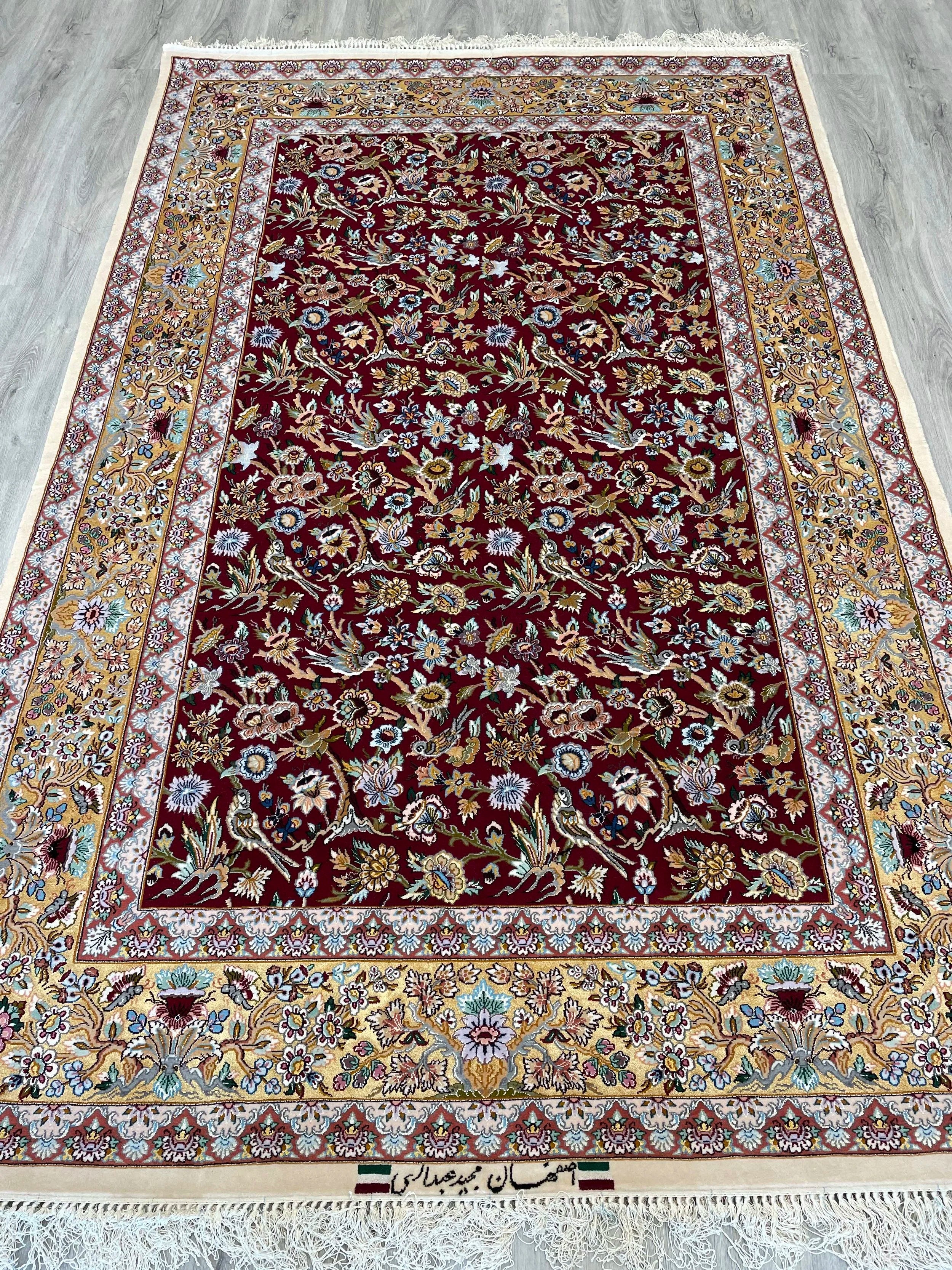 Isfahan Wool & Silk Rug (4'10" x 7'5")