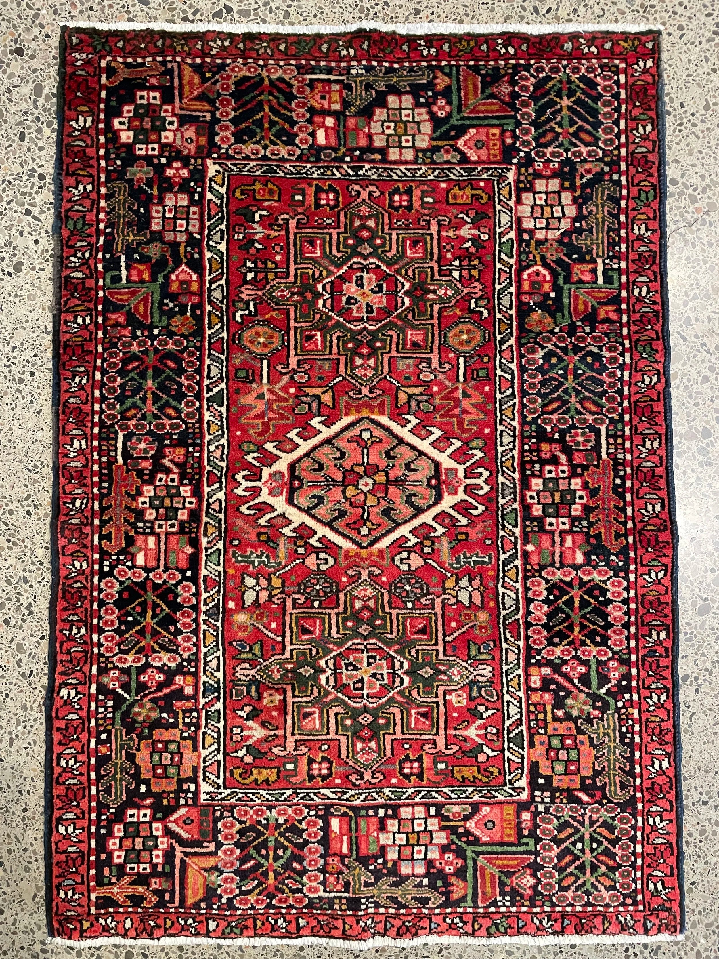 Karajeh Vintage Wool Rug (3'3" x 4'9")