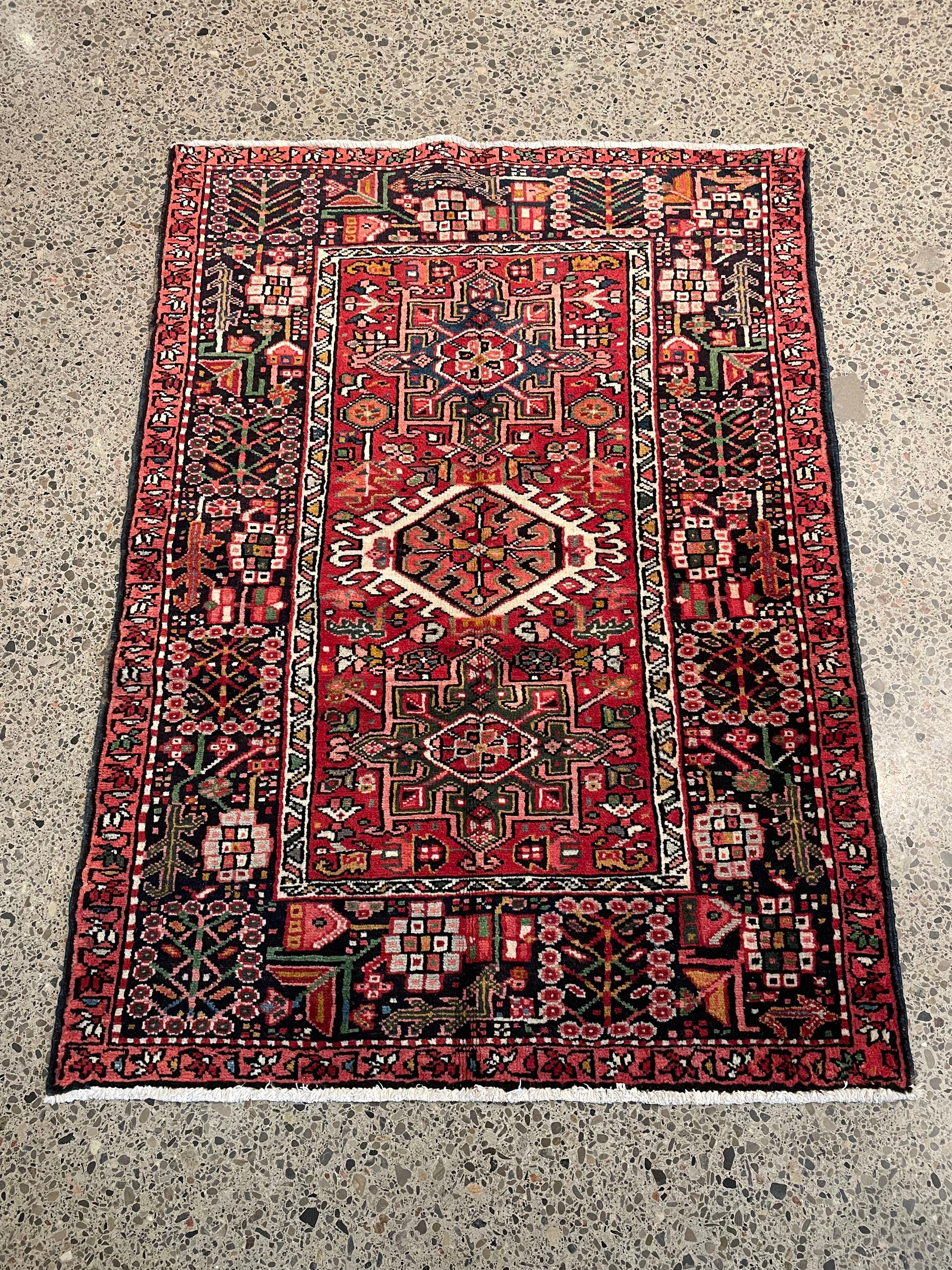 Karajeh Vintage Wool Rug (3'5" x 4'8")