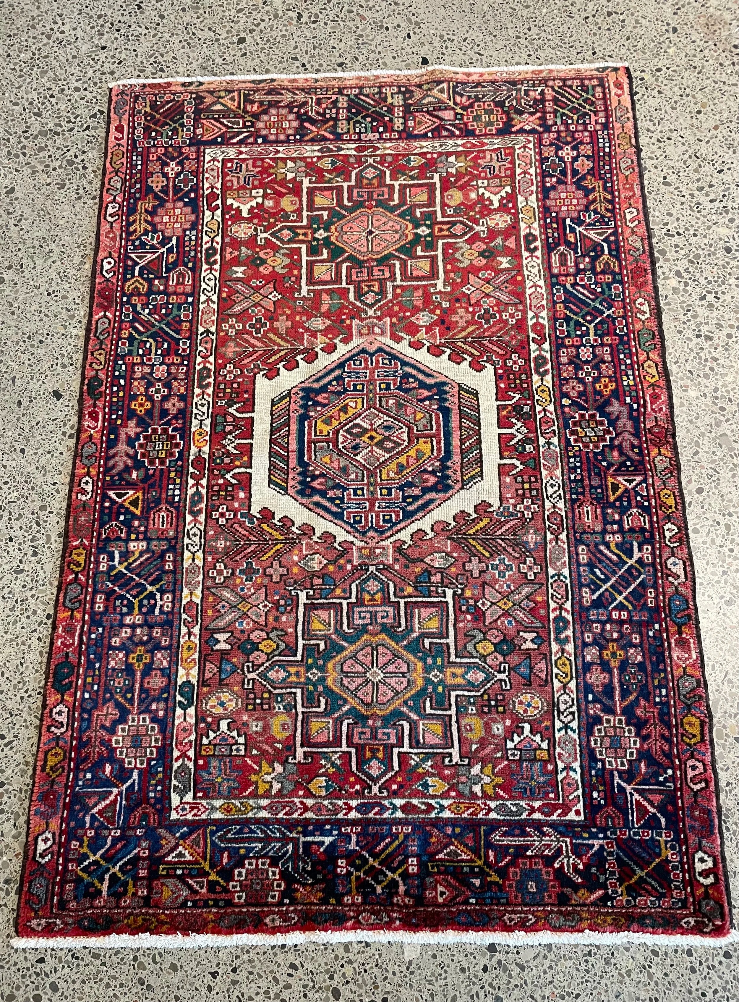 Karajeh Vintage Wool Rug (3'8" x 5'5")