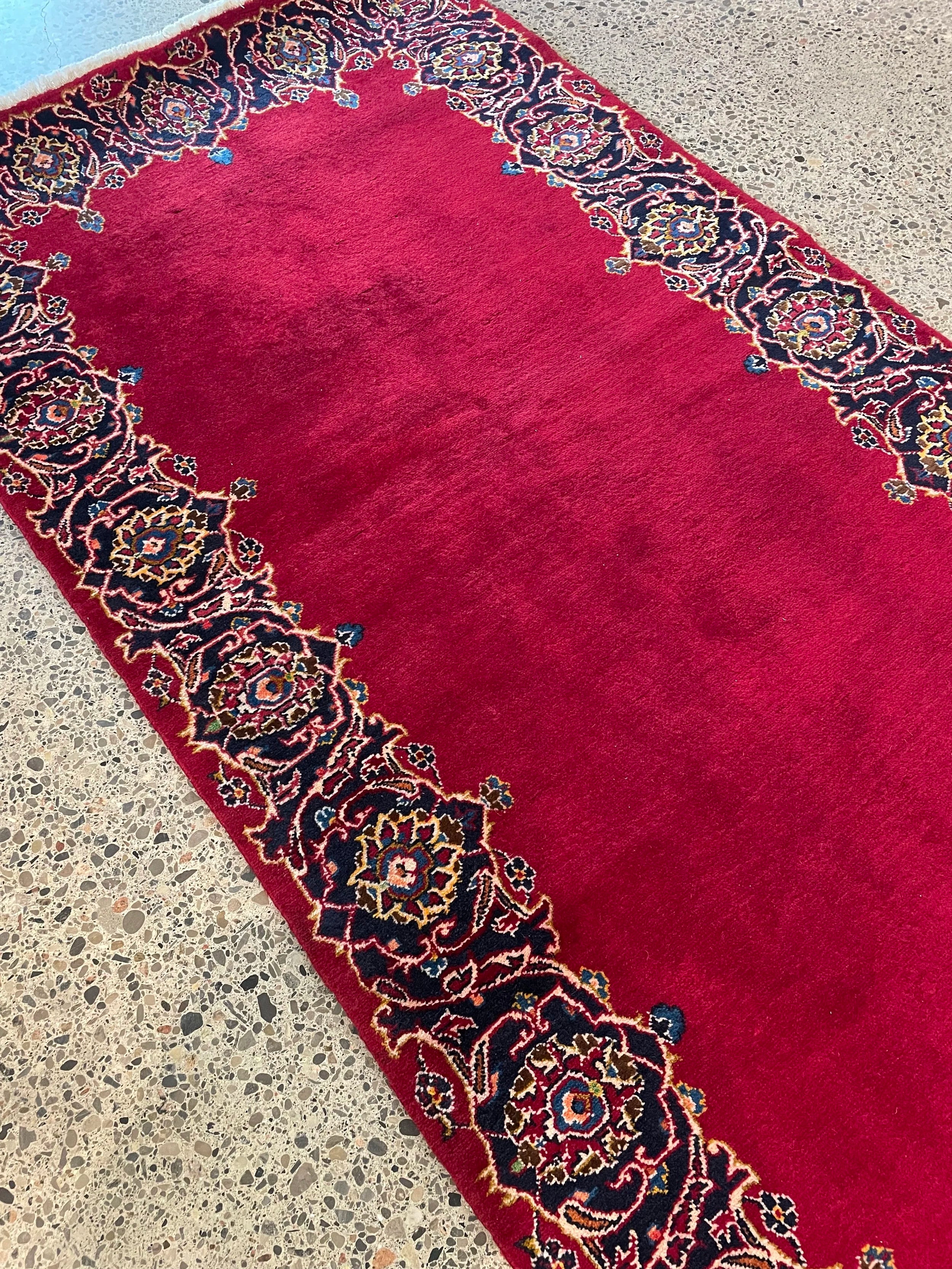 Kashan Wool Rug Runner (3'5" x 16'0)