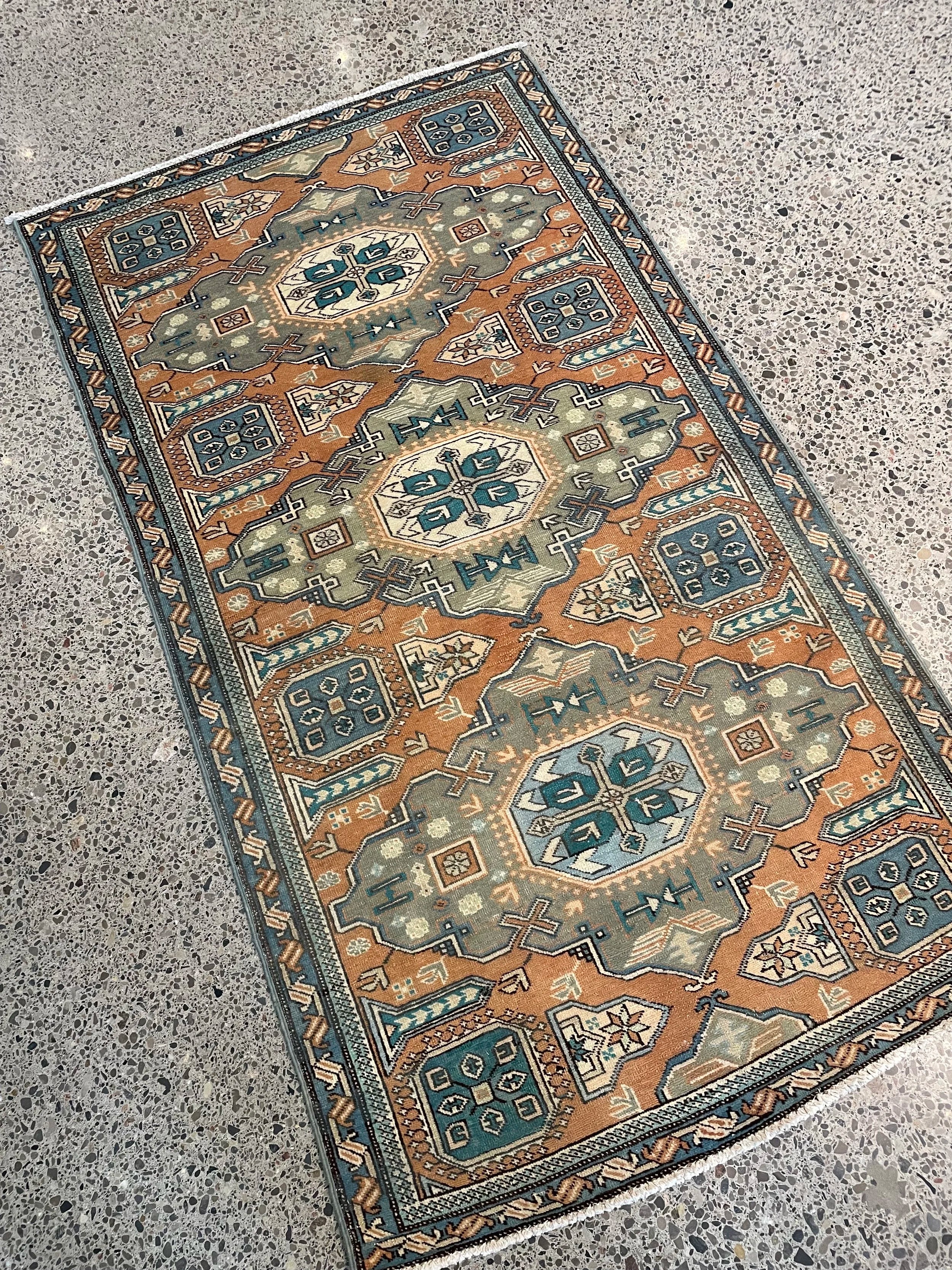 Kazak Vintage Wool Rug (3'3" x 5'10")