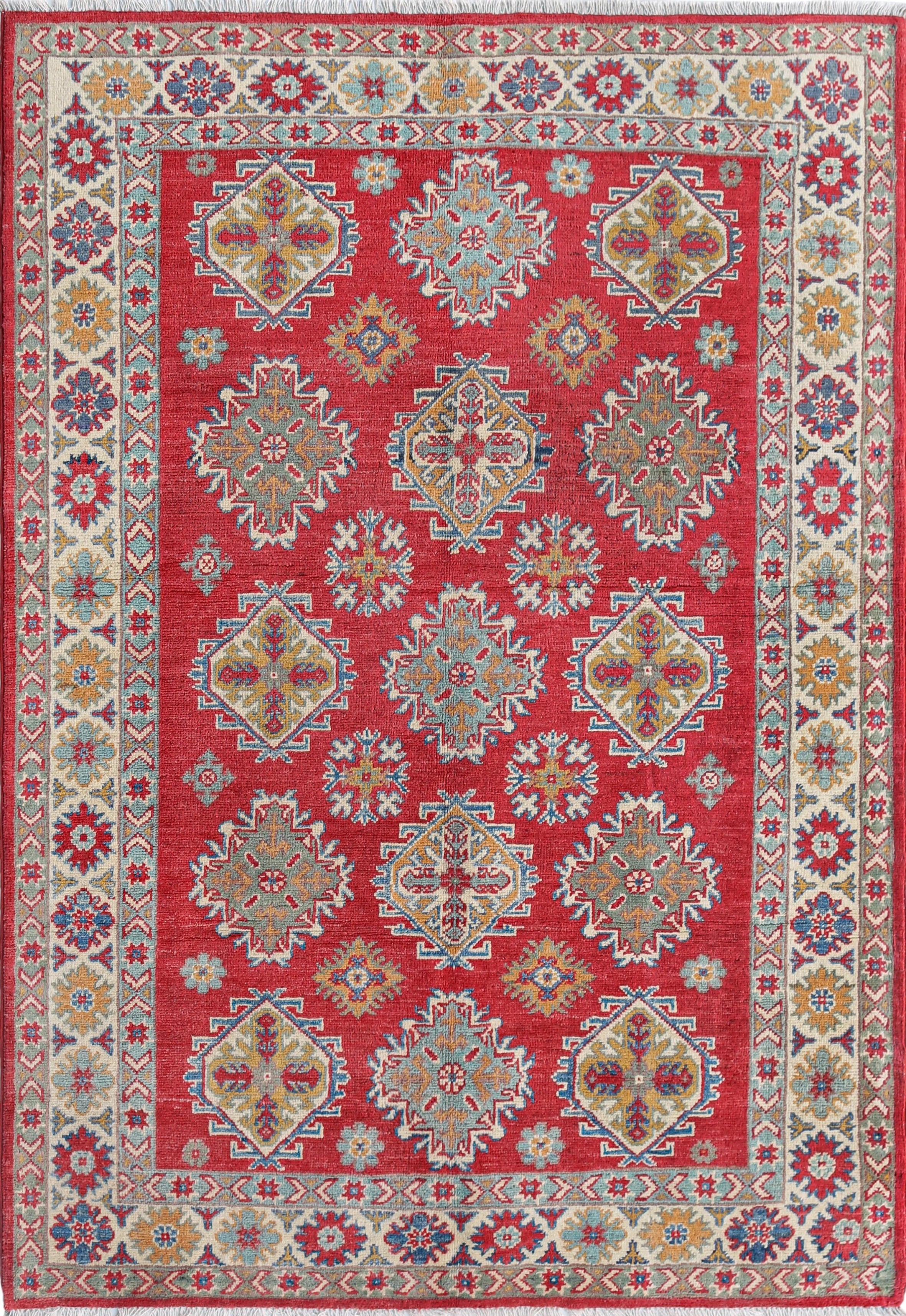 Kazak Wool Rug (4'0" x 5'10")