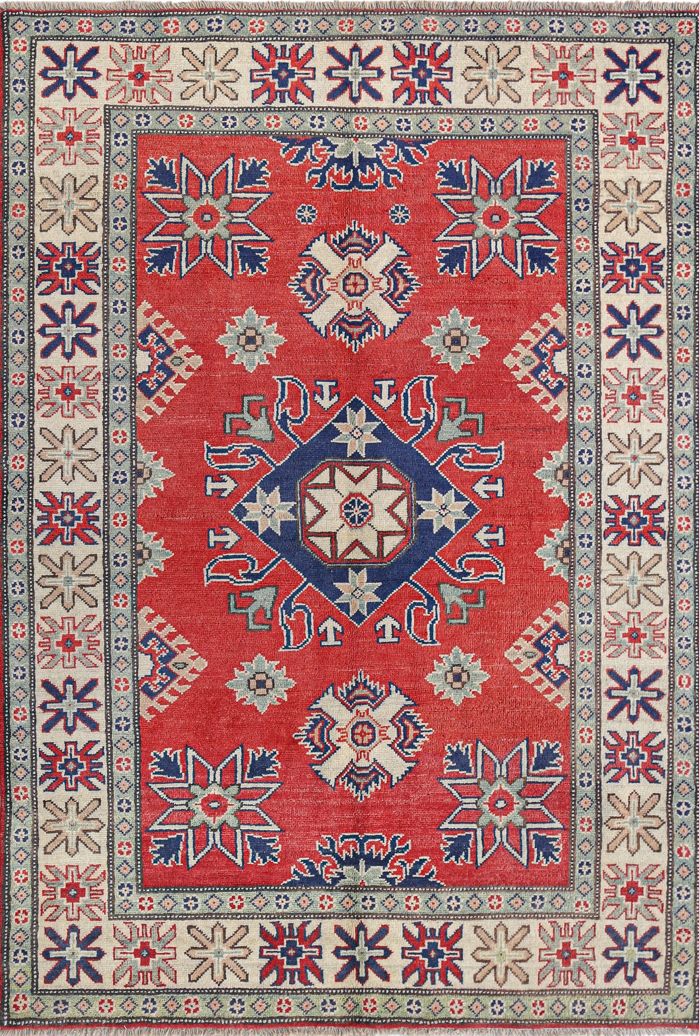 Kazak Wool Rug (4'1" x 6'2")