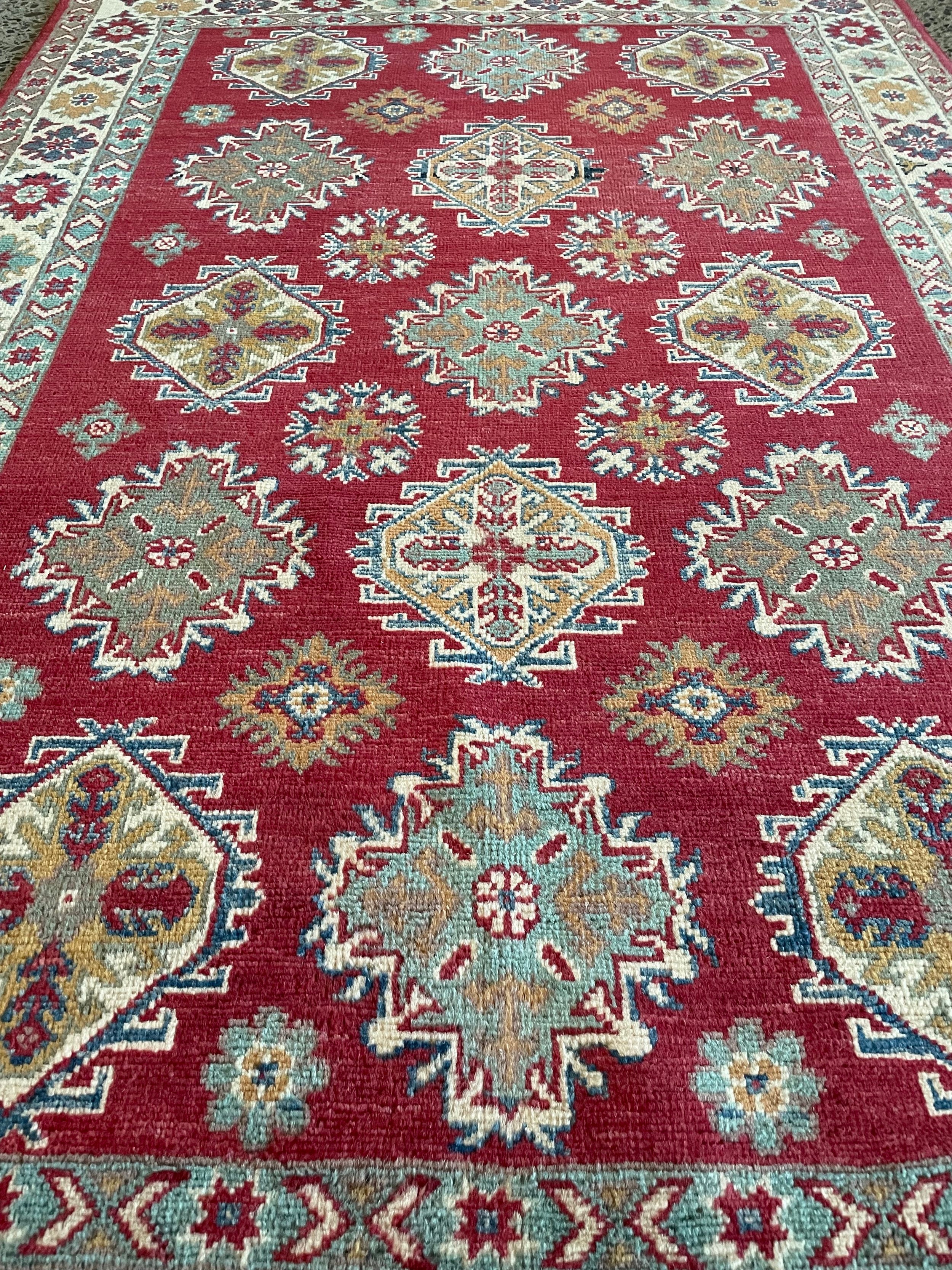 Kazak Wool Rug (4'0" x 5'10")
