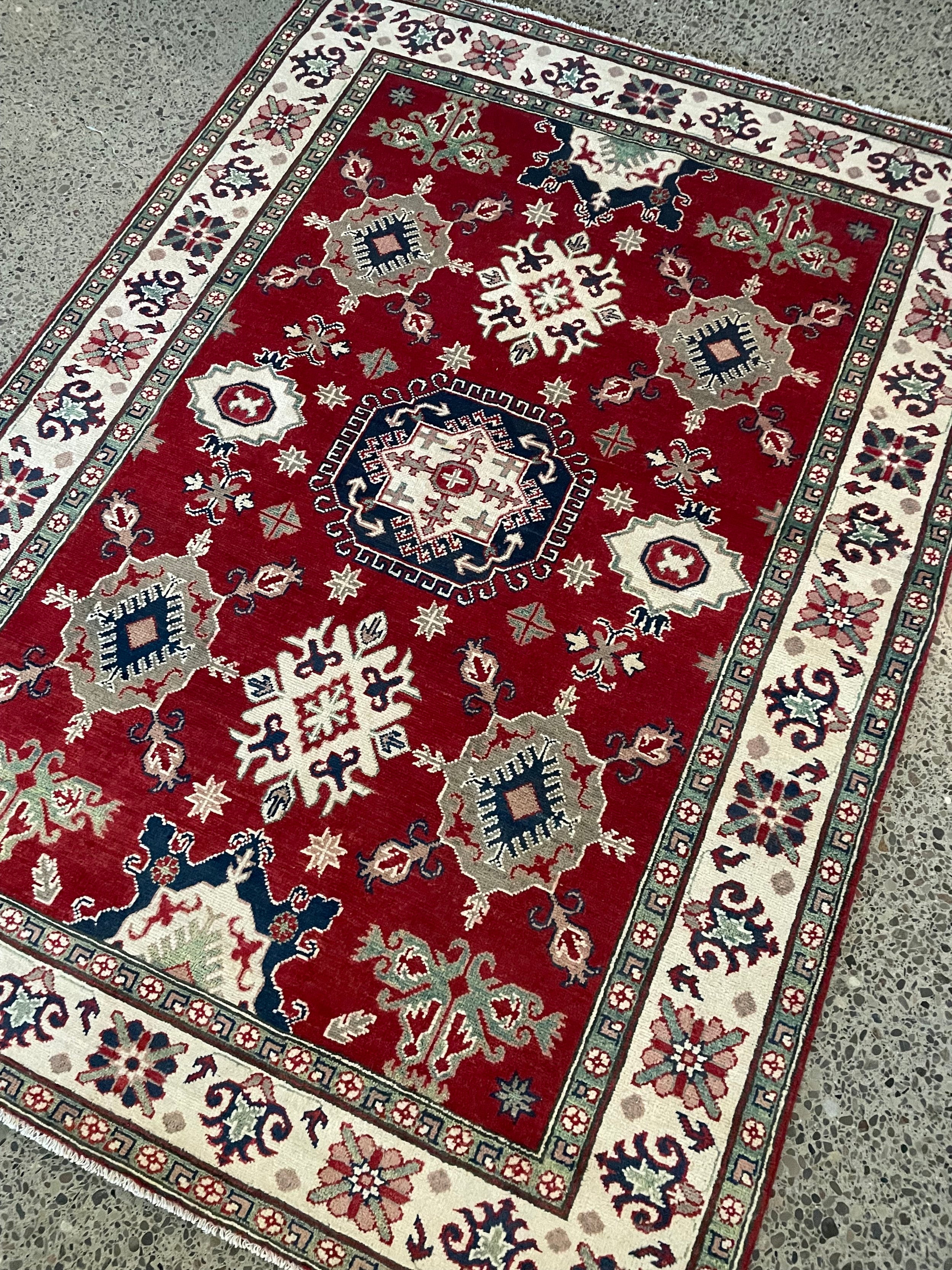 Kazak Wool Rug (5'0" x 6'10")