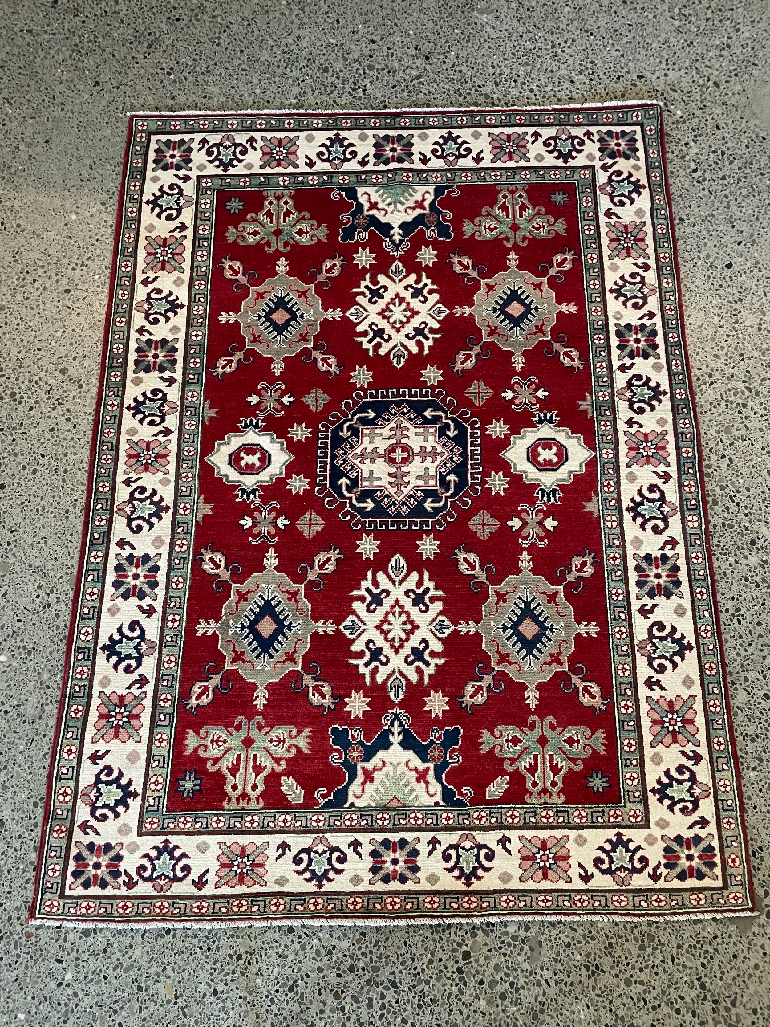 Kazak Wool Rug (5'0" x 6'10")