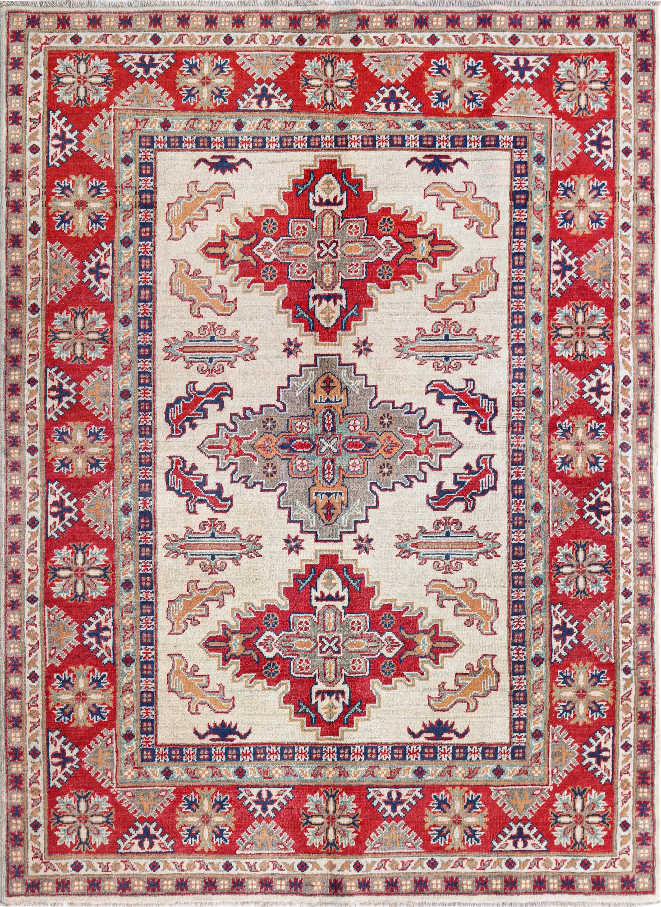 Kazak Wool Rug (4'10" x 6'9")