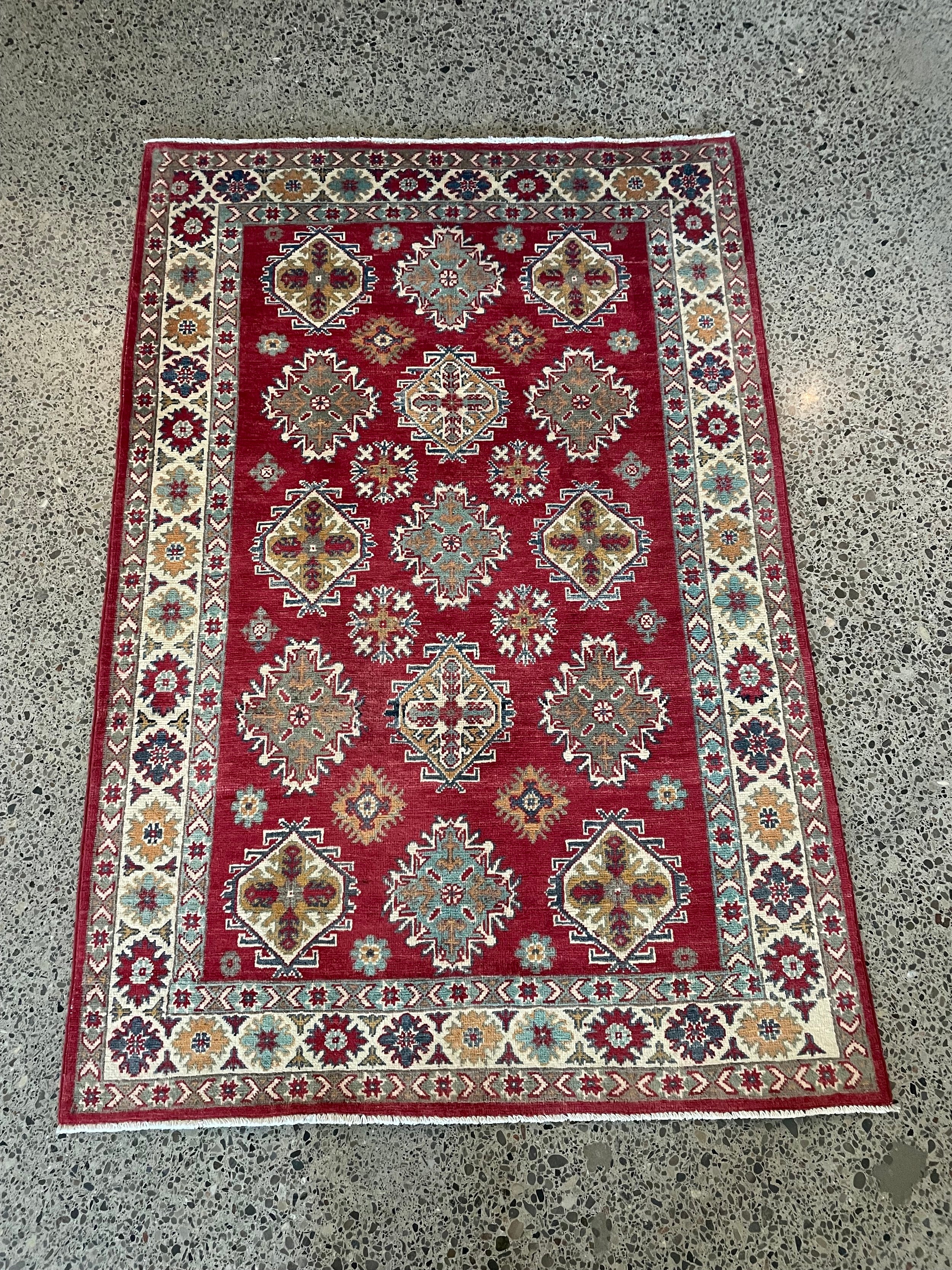 Kazak Wool Rug (4'0" x 5'10")
