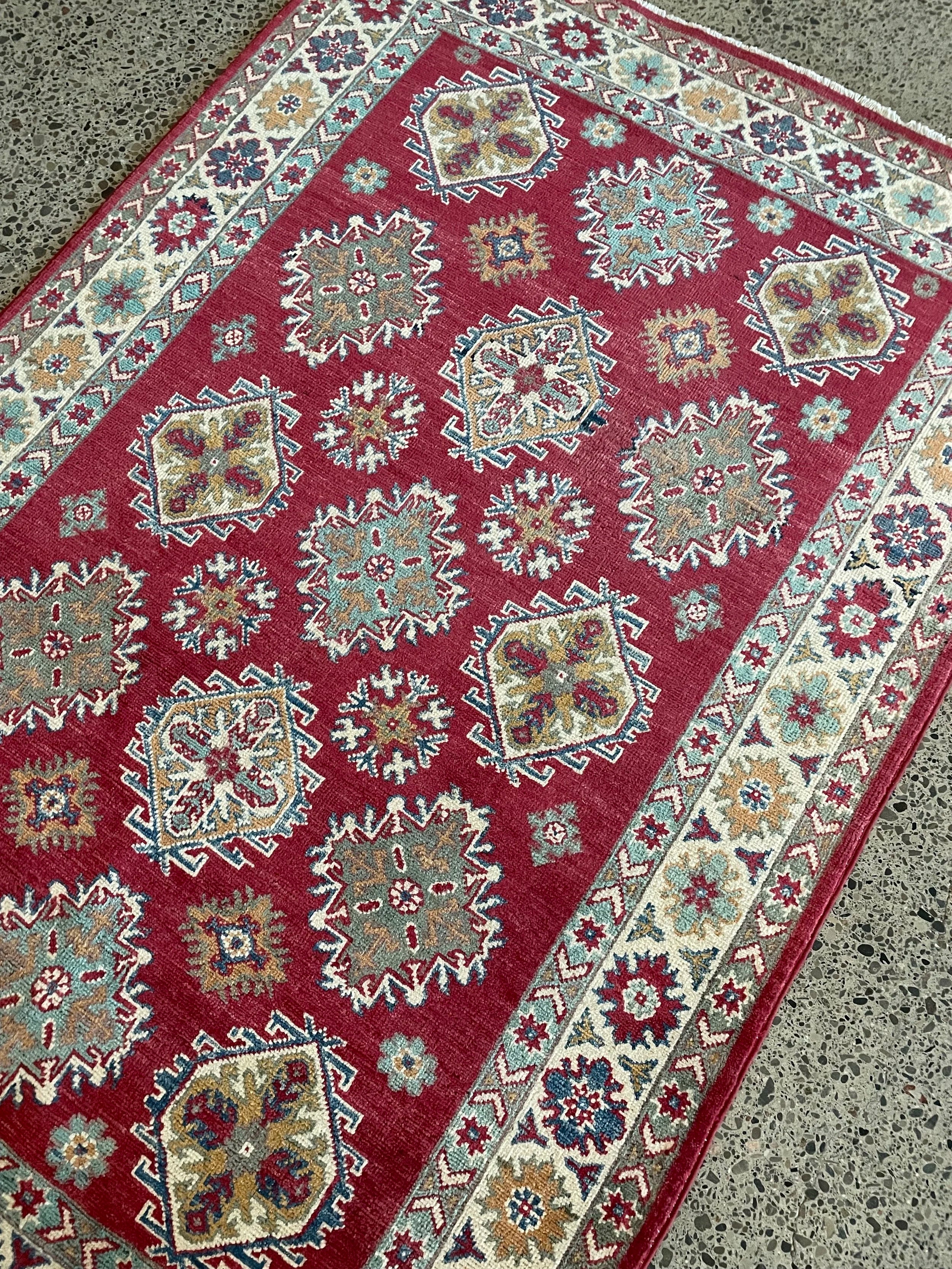 Kazak Wool Rug (4'0" x 5'10")