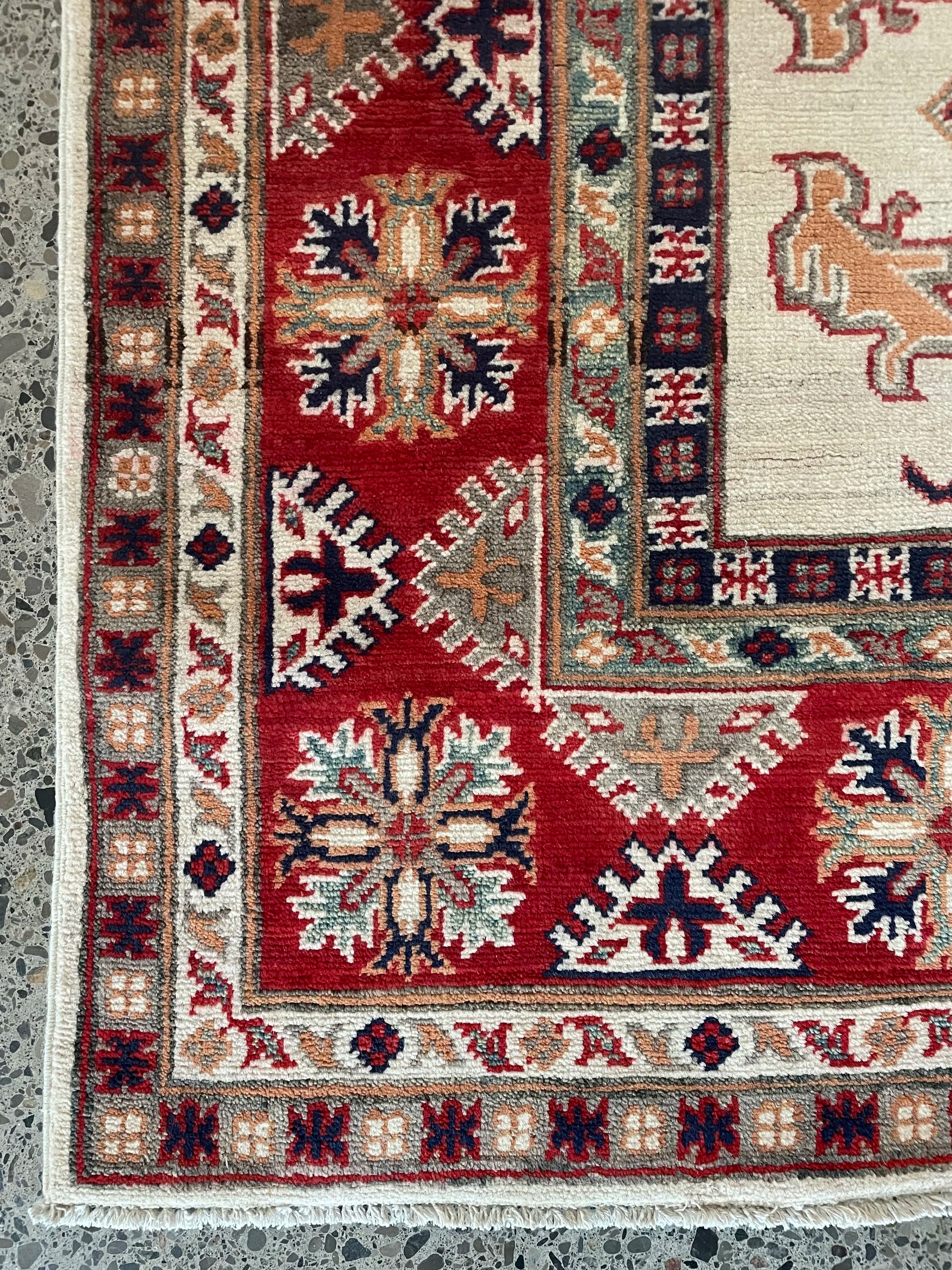 Kazak Wool Rug (4'10" x 6'9")