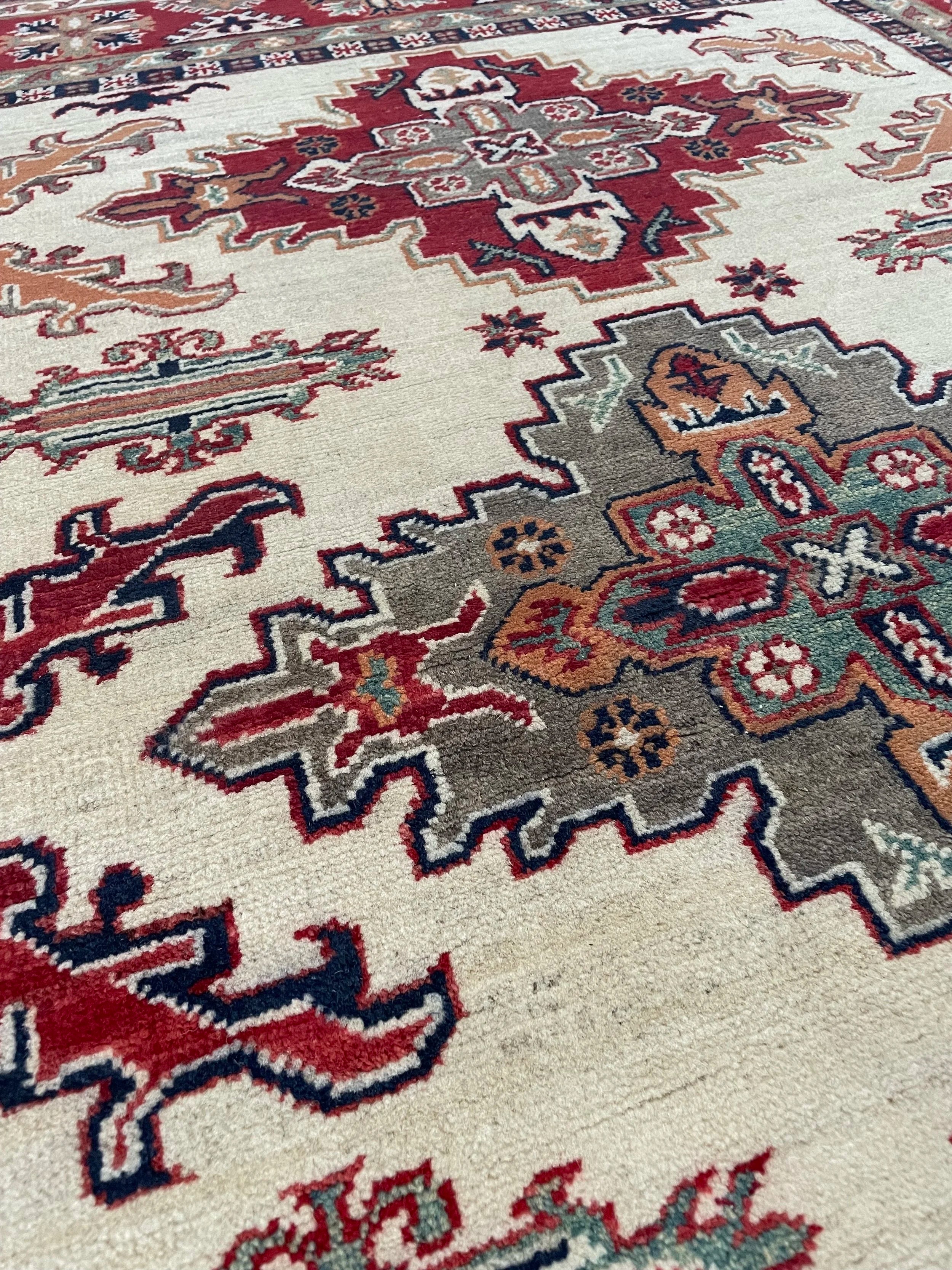 Kazak Wool Rug (4'10" x 6'9")
