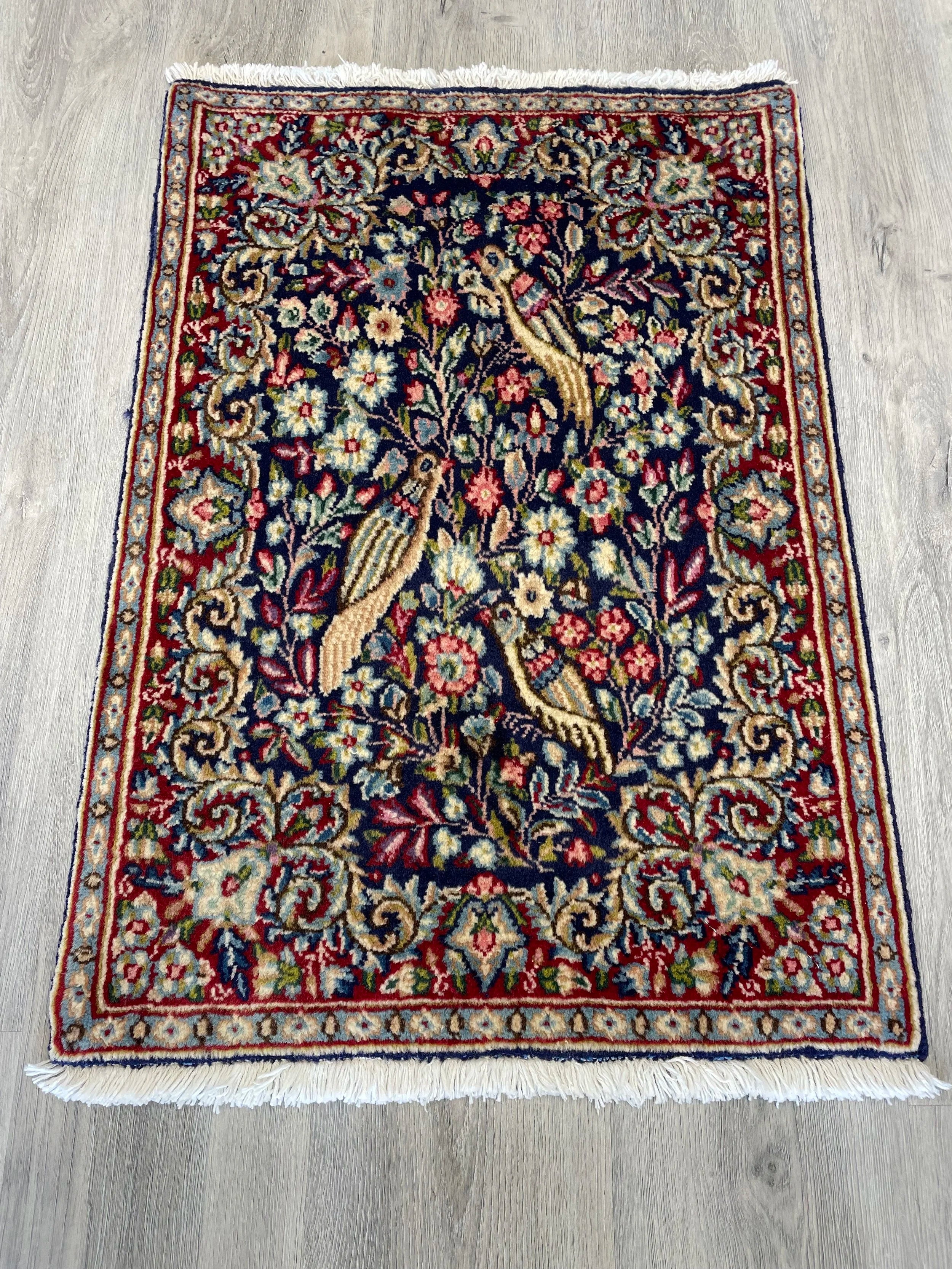Wool Kerman Rug (1'9" x 2'6")