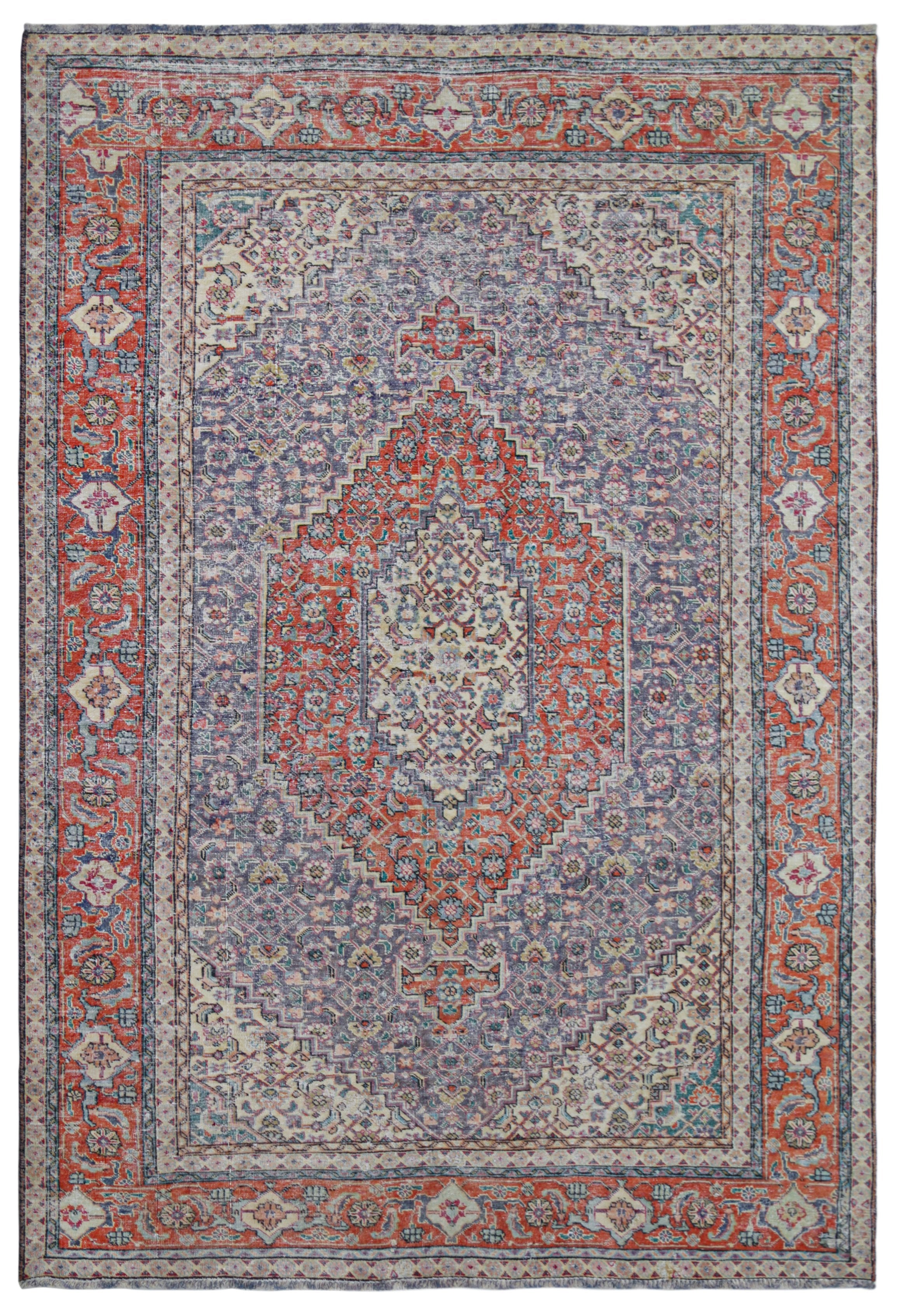 Distressed Vintage Wool Rug (6'4" x 9'5")