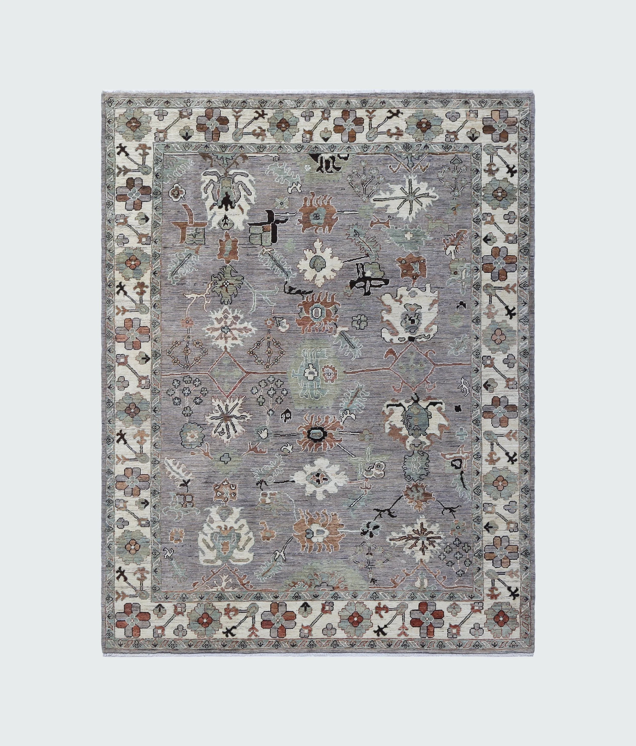 Oushak Wool Rug (9'1" x 11'7")
