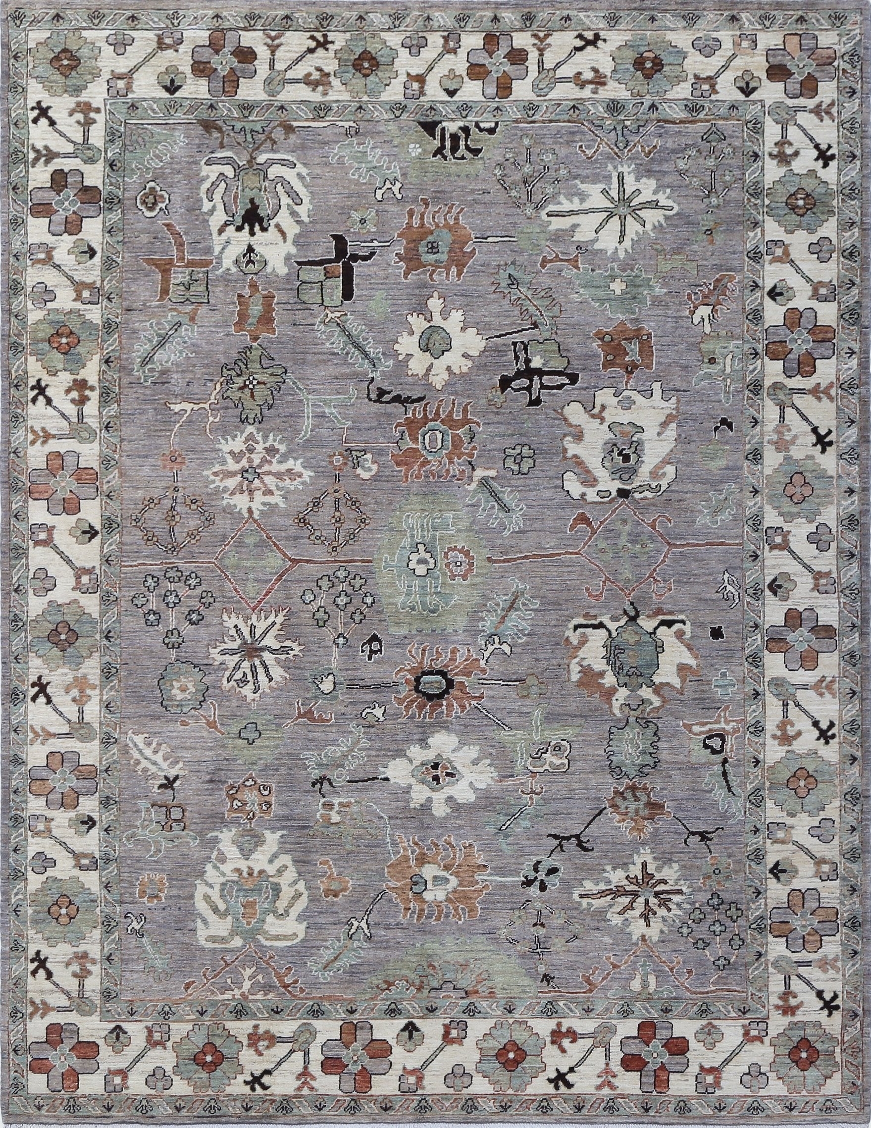 Oushak Wool Rug (9'1" x 11'7")