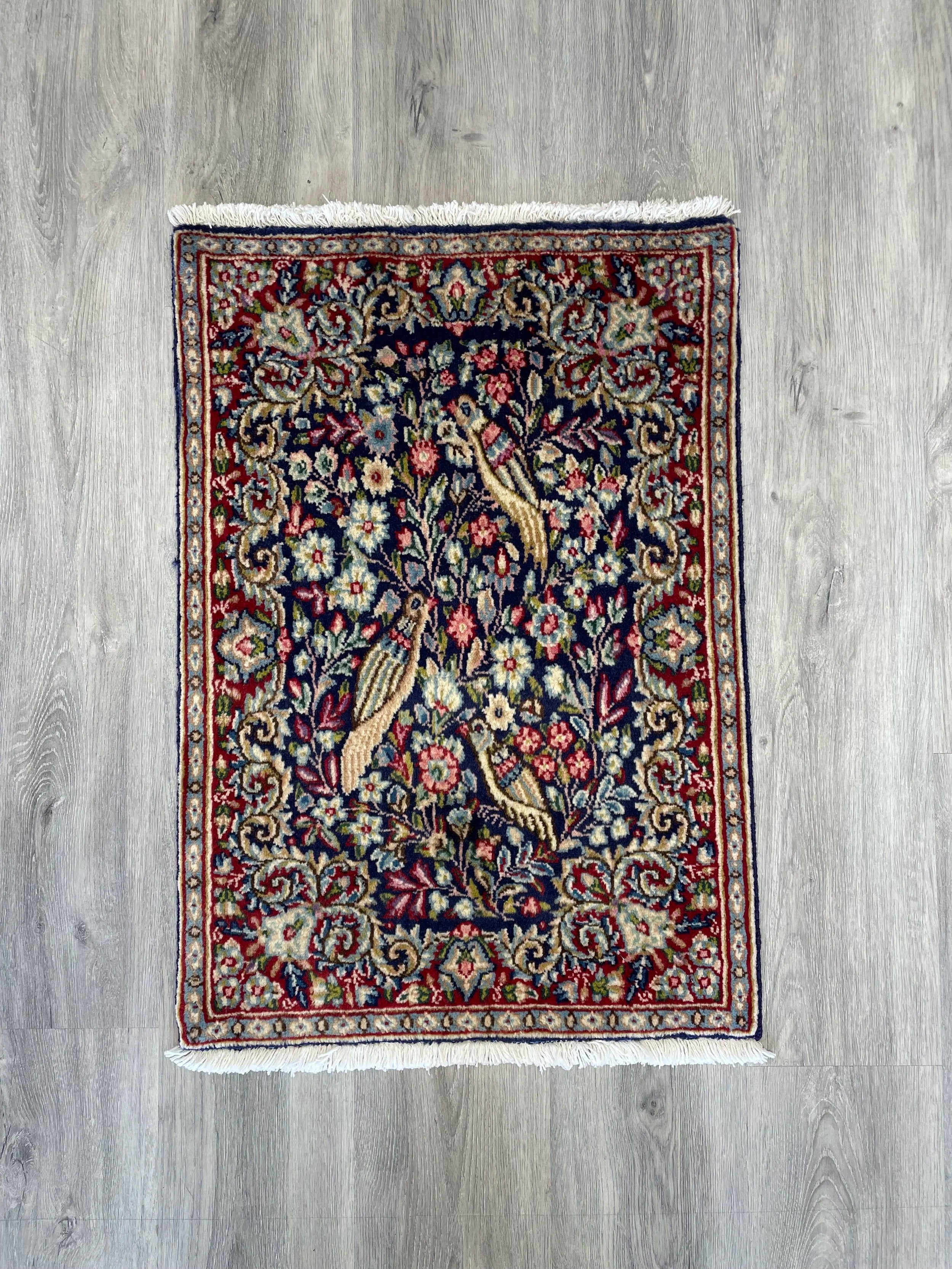 Wool Kerman Rug (1'9" x 2'6")