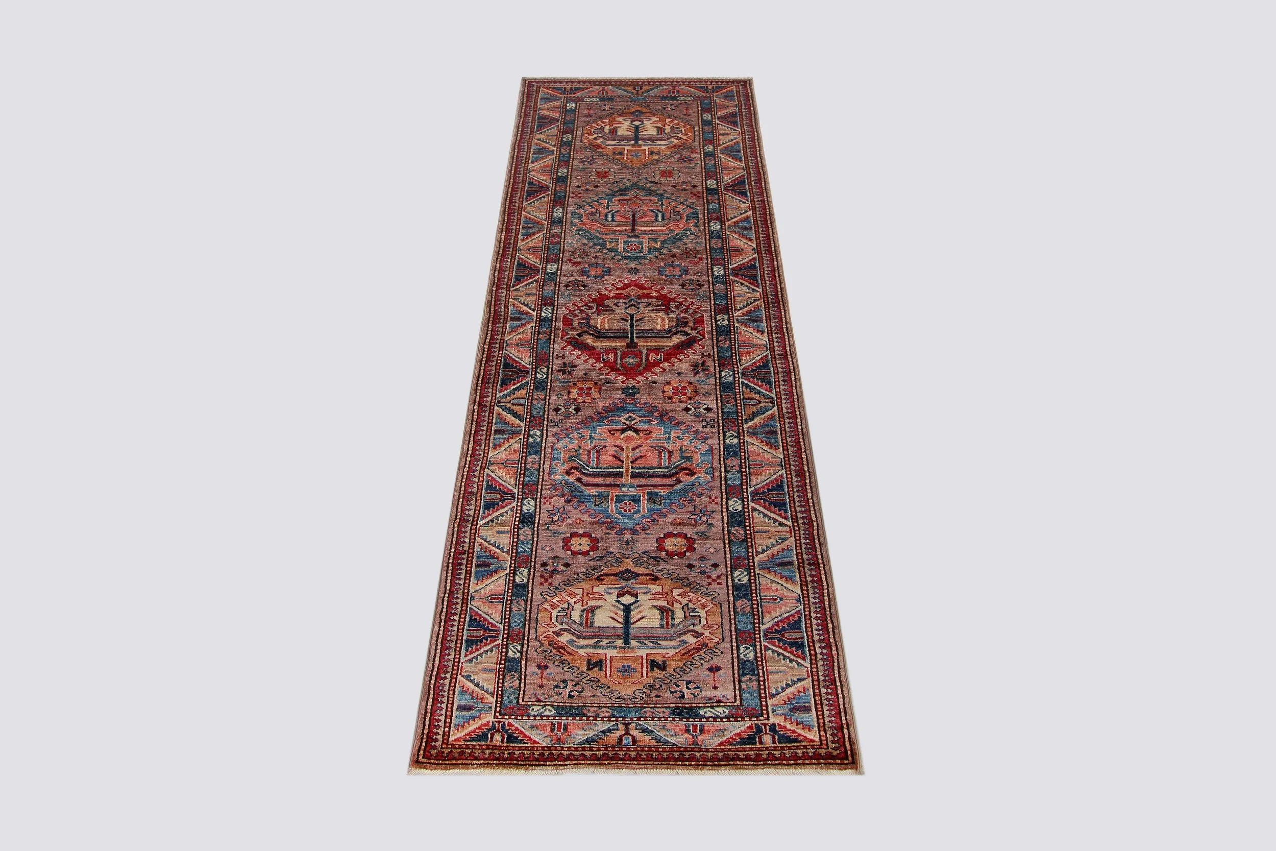 Contemporary Tribal Wool Rug Runner (2'7" x 8'3" )