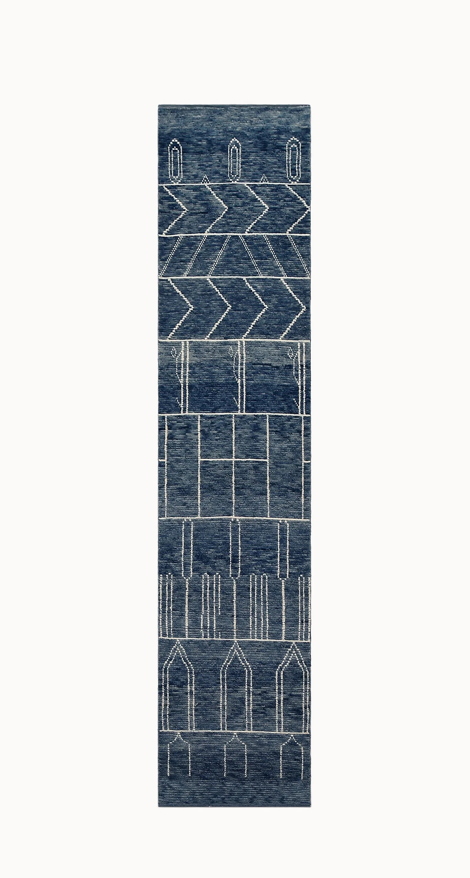 Moroccan-Style Contemporary Wool Rug Runner (2'8" x 12'3")