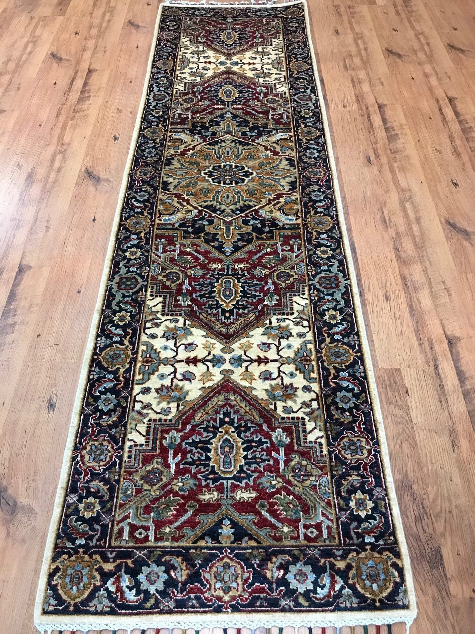 Contemporary Heriz Wool Rug Runner (2'8" x 9'9")