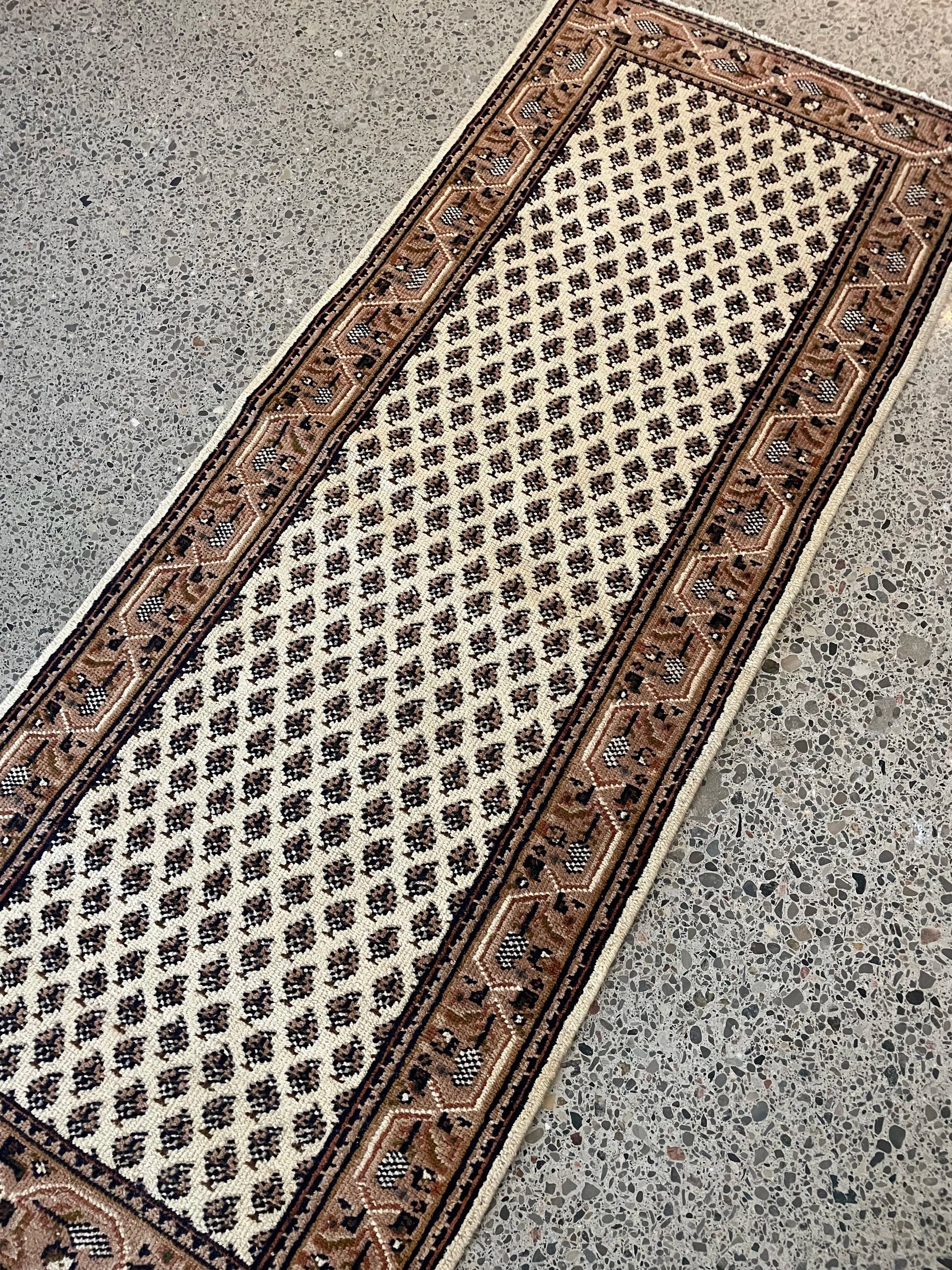 Neutral Vintage Wool Runner Rug (2'7" x 6'6")