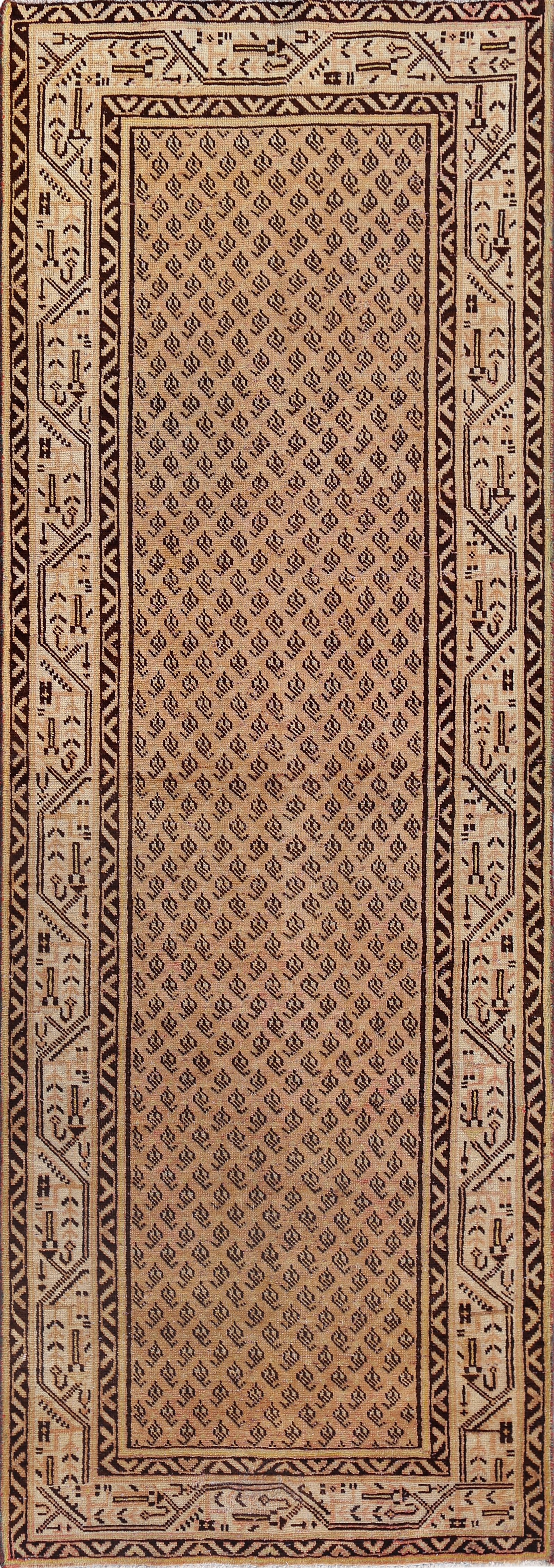 Neutral Vintage Wool Runner Rug (3'4" x 10'0")