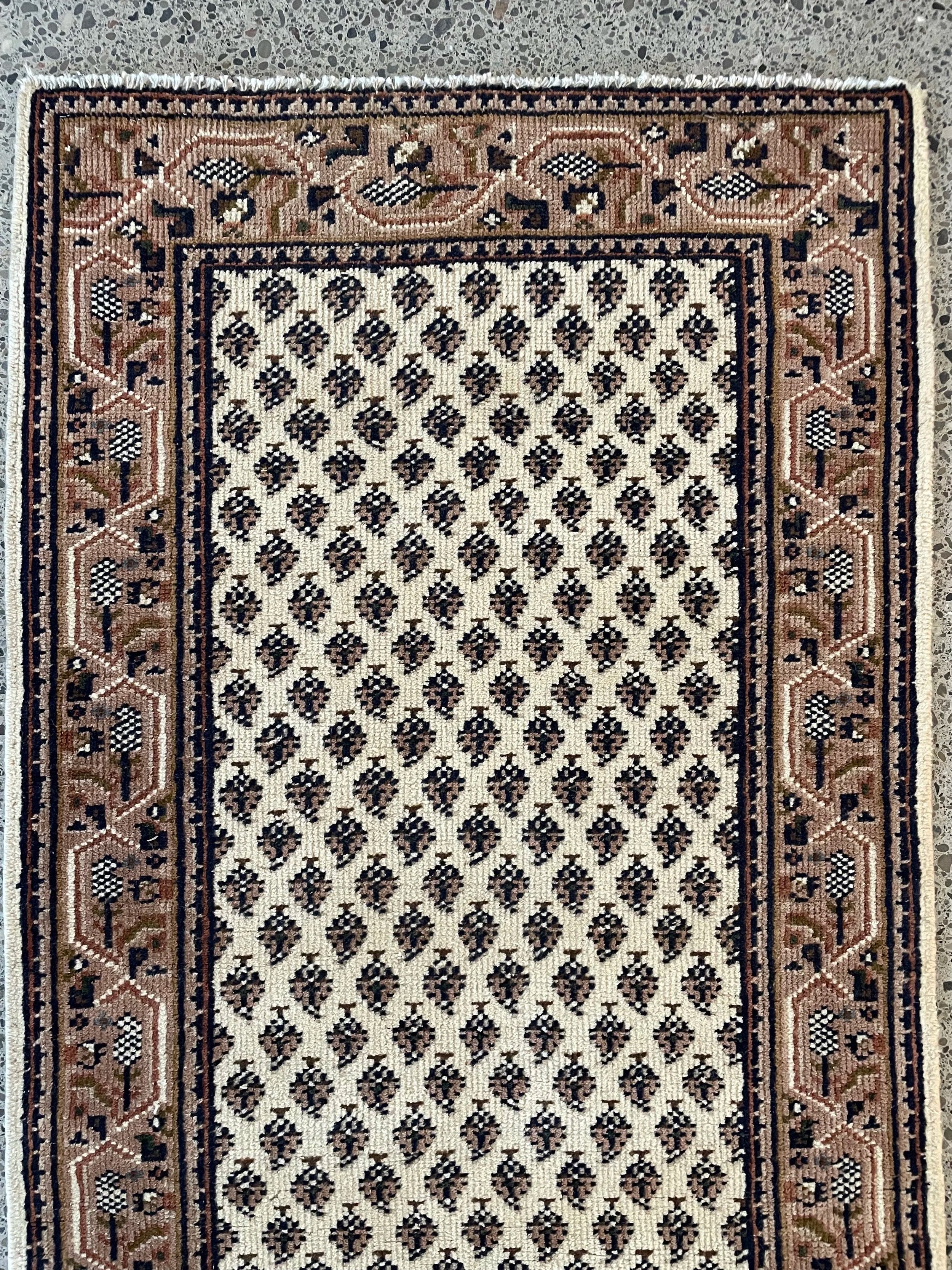 Neutral Vintage Wool Runner Rug (2'7" x 6'6")