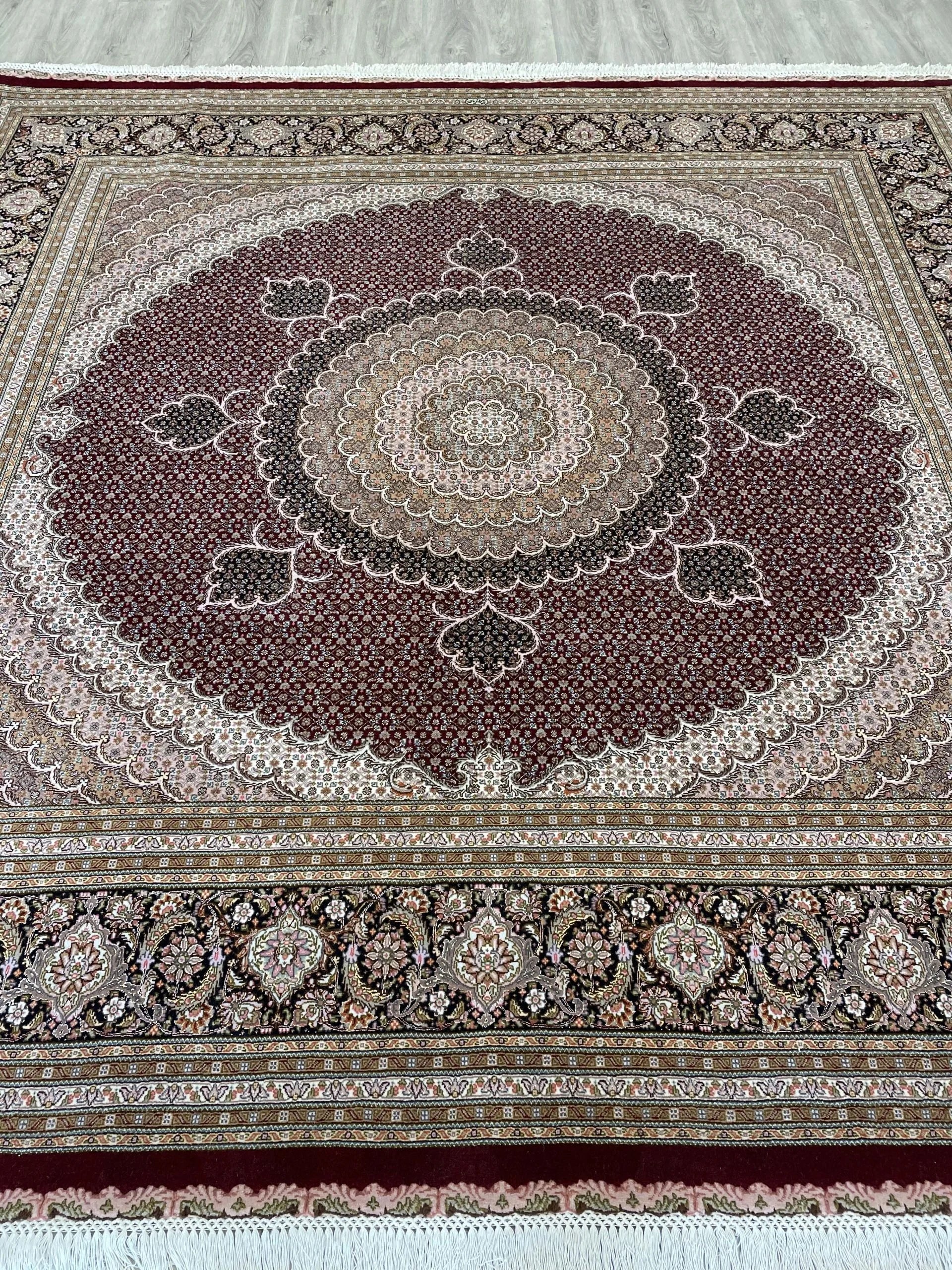 Tabriz Wool & Silk Rug (8'3" x 8'3")