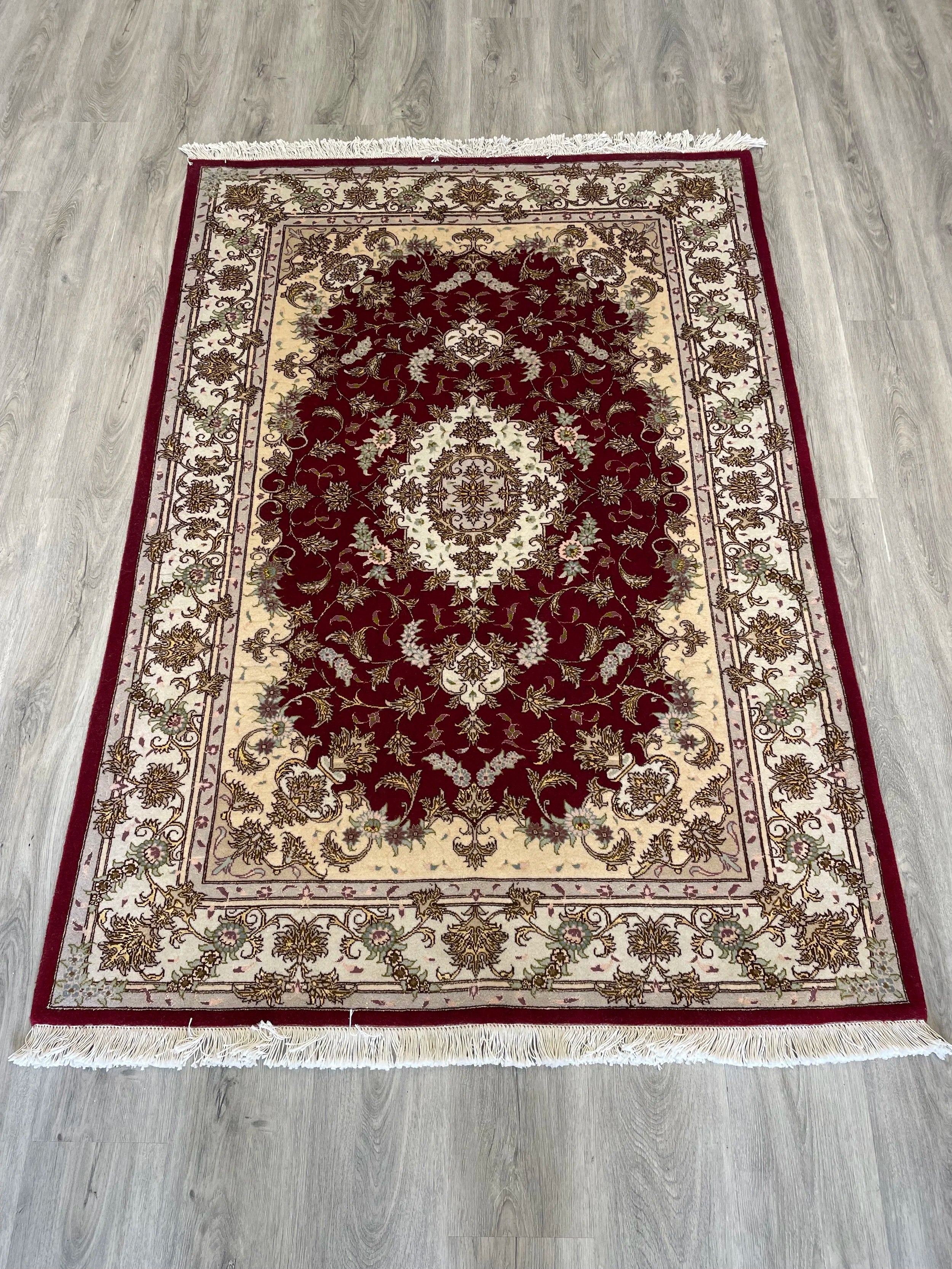 Tabriz Wool & Silk Rug (3'11" x 5'9")